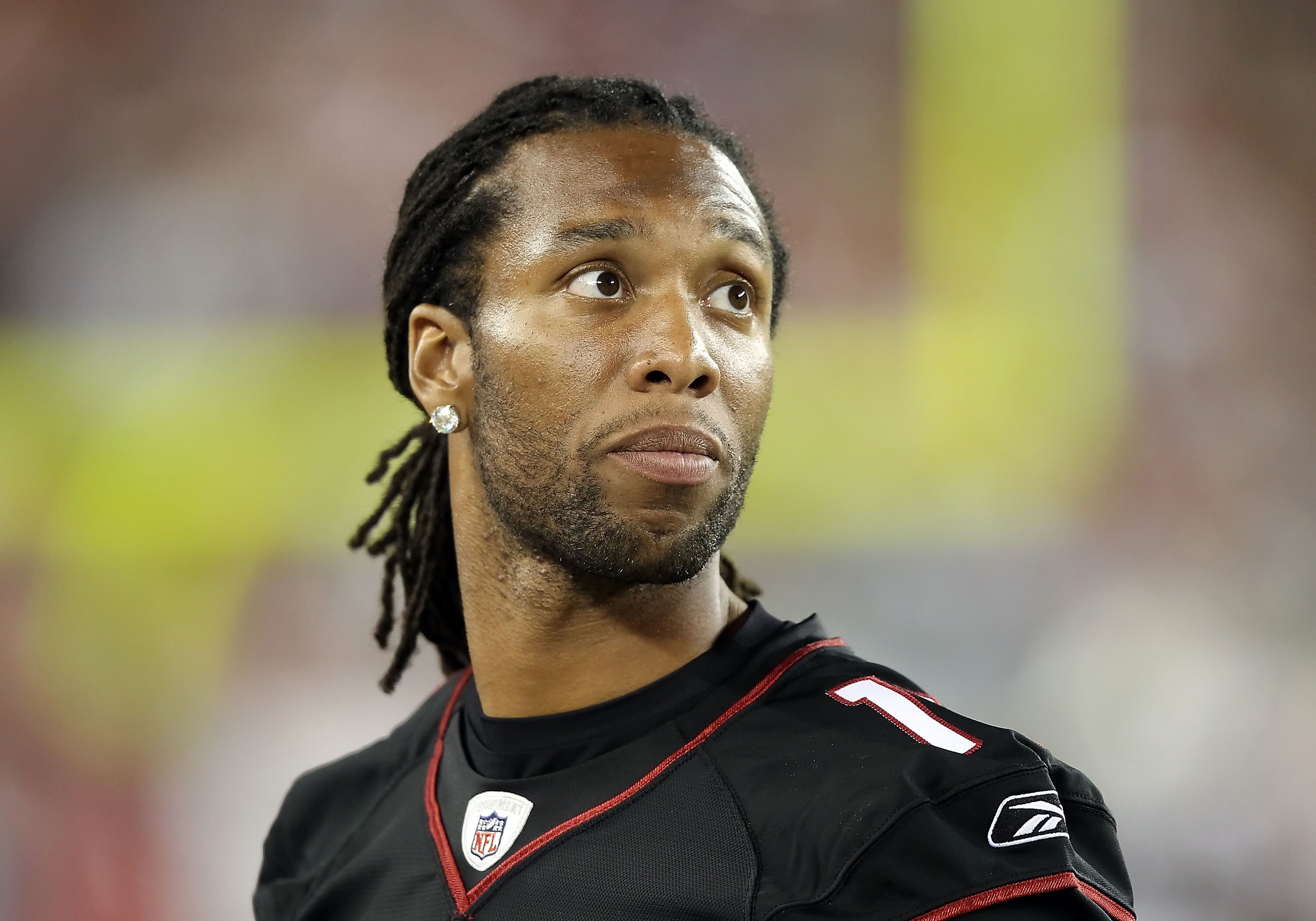 GLENDALE, AZ - SEPTEMBER 02:  Wide receiver Larry Fitzgerald #11 of the Arizona Cardinals during preseason NFL game against the Washington Redskins at the University of Phoenix Stadium on September 2, 2010 in Glendale, Arizona. The Cardinals defeated the