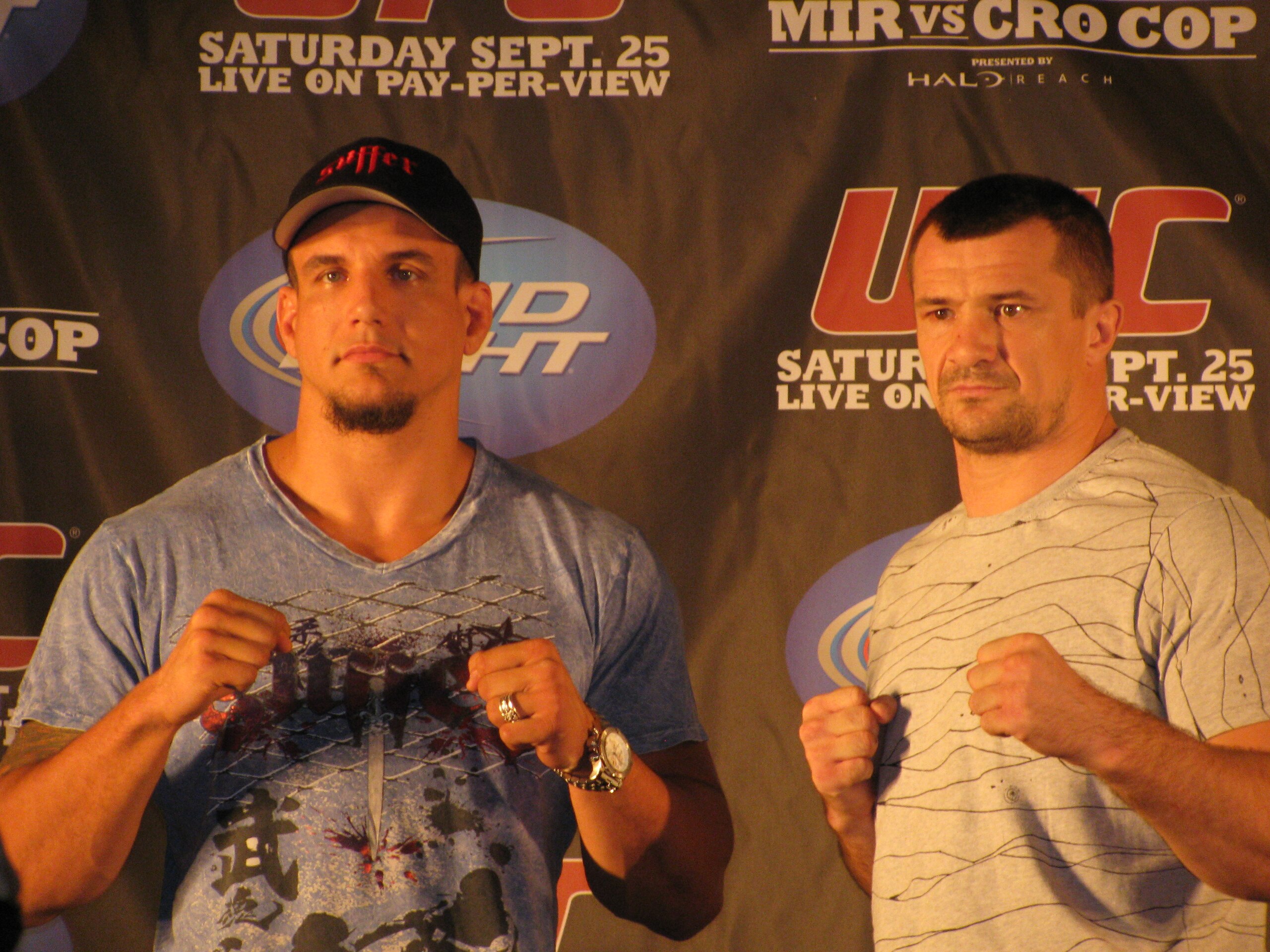 Frank Mir and Mirko Cro Cop will face off in the main event this Saturday. Frank Mir and Mirko Cro Cop will face off in the main event this Saturday.