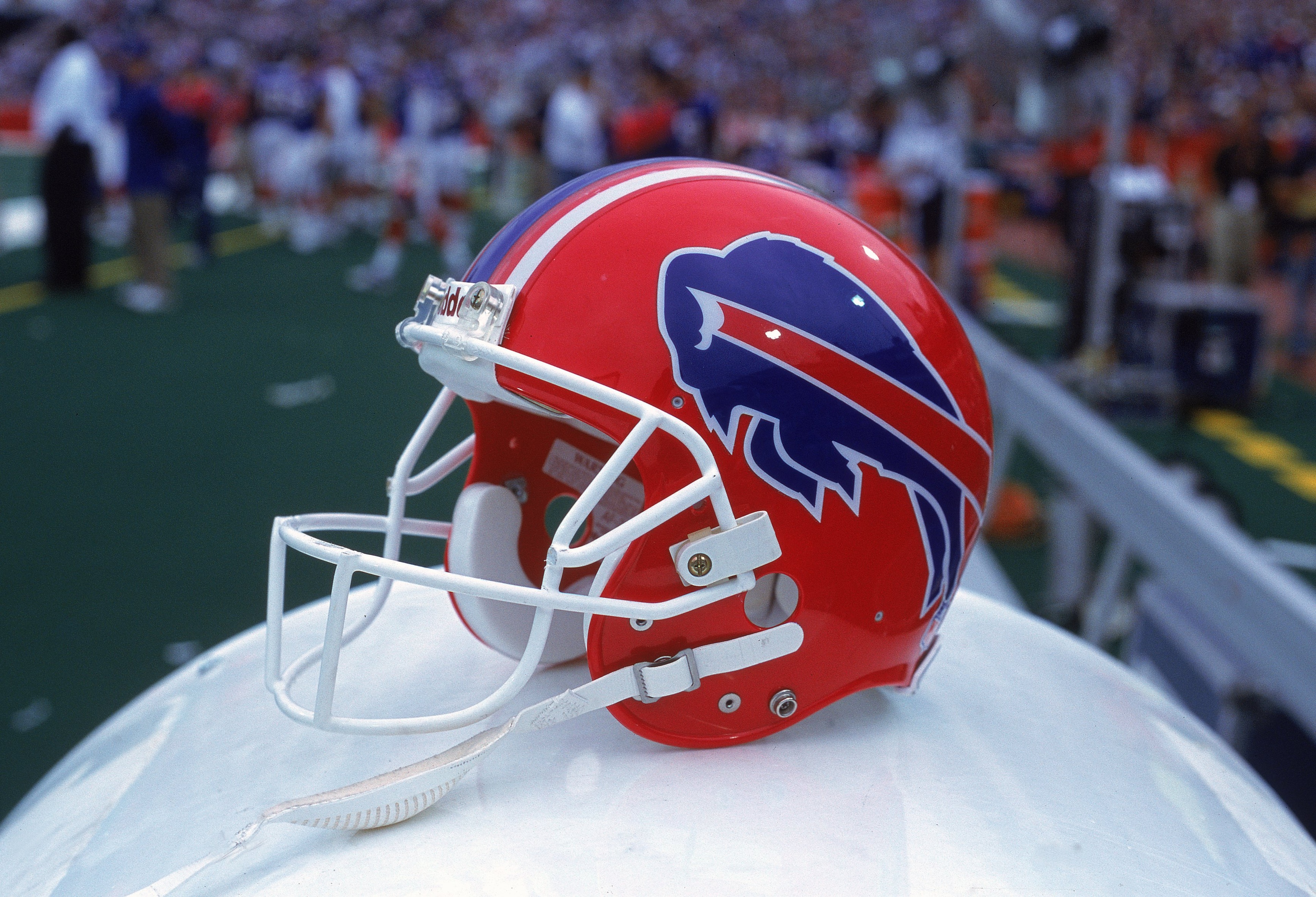 15 Oct 2000: A general view of the Buffalo Bills helmet after the game against the San Diego Chargers at the Ralph Wilson Stadium in Orchard Park, New York. The Bills defeated the Chargers 27-24.Mandatory Credit: Rick Stewart /Allsport 15 Oct 2000: A general view of the Buffalo Bills helmet after the game against the San Diego Chargers at the Ralph Wilson Stadium in Orchard Park, New York. The Bills defeated the Chargers 27-24.Mandatory Credit: Rick Stewart /Allsport