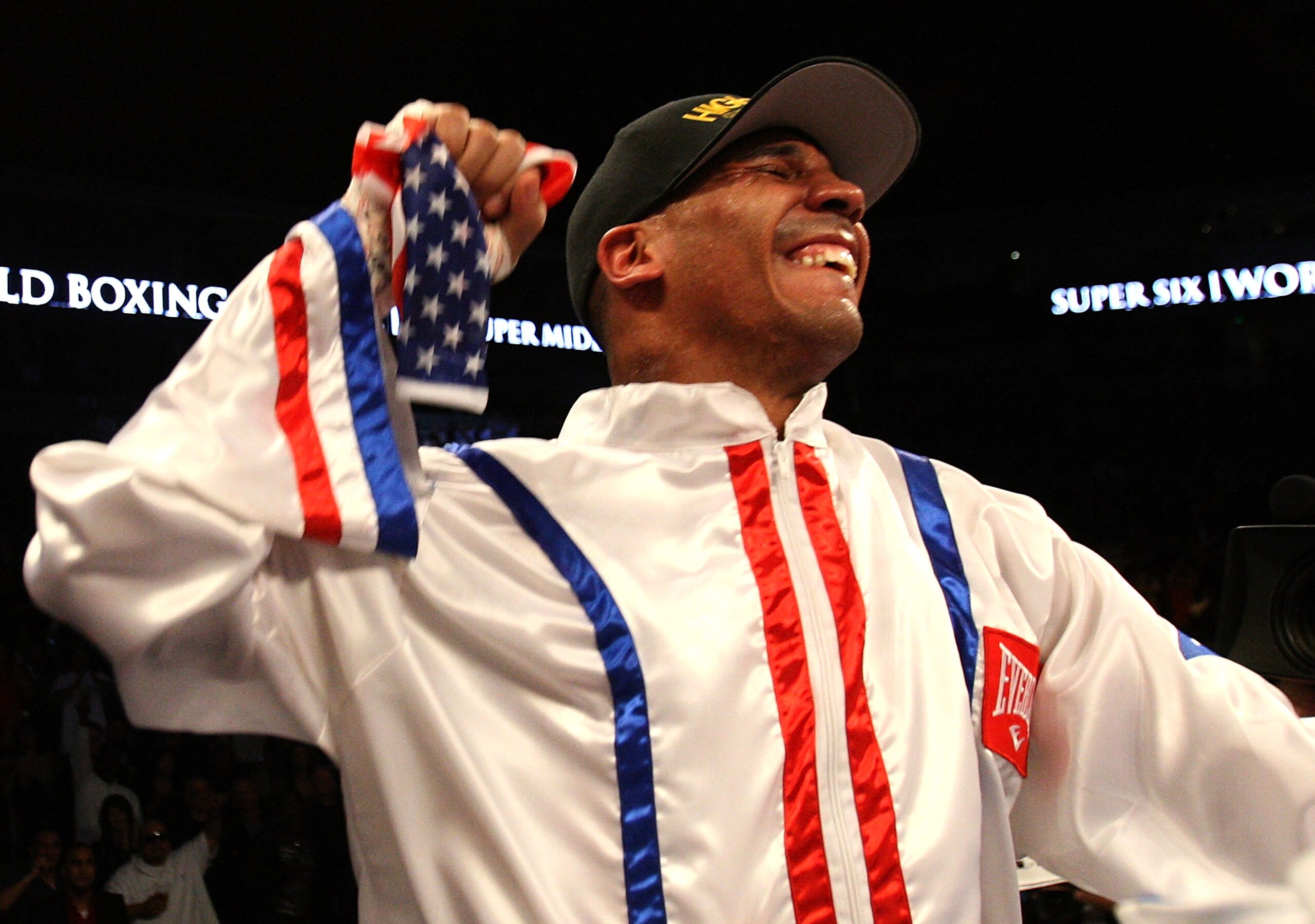 OAKLAND, CA - NOVEMBER 21:  Andre Ward celebrates after defeating Mikkel Kessler of Denmark during their WBA Super Middleweight Championship Bout at the Oakland-Alameda County Coliseum on November 21, 2009 in Oakland, California.  (Photo by Jed Jacobsohn/