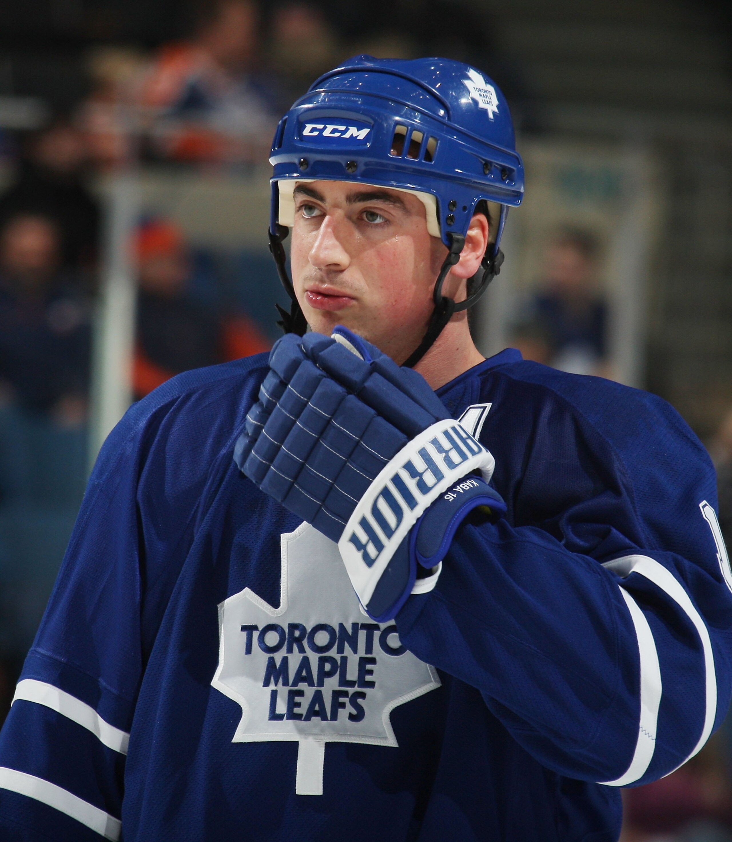 UNIONDALE, NY - DECEMBER 23:  Tomas Kaberle #15 of the Toronto Maple Leafs skates against the New York Islanders at Nassau Coliseum on December 23, 2009 in Uniondale, New York.  (Photo by Bruce Bennett/Getty Images)