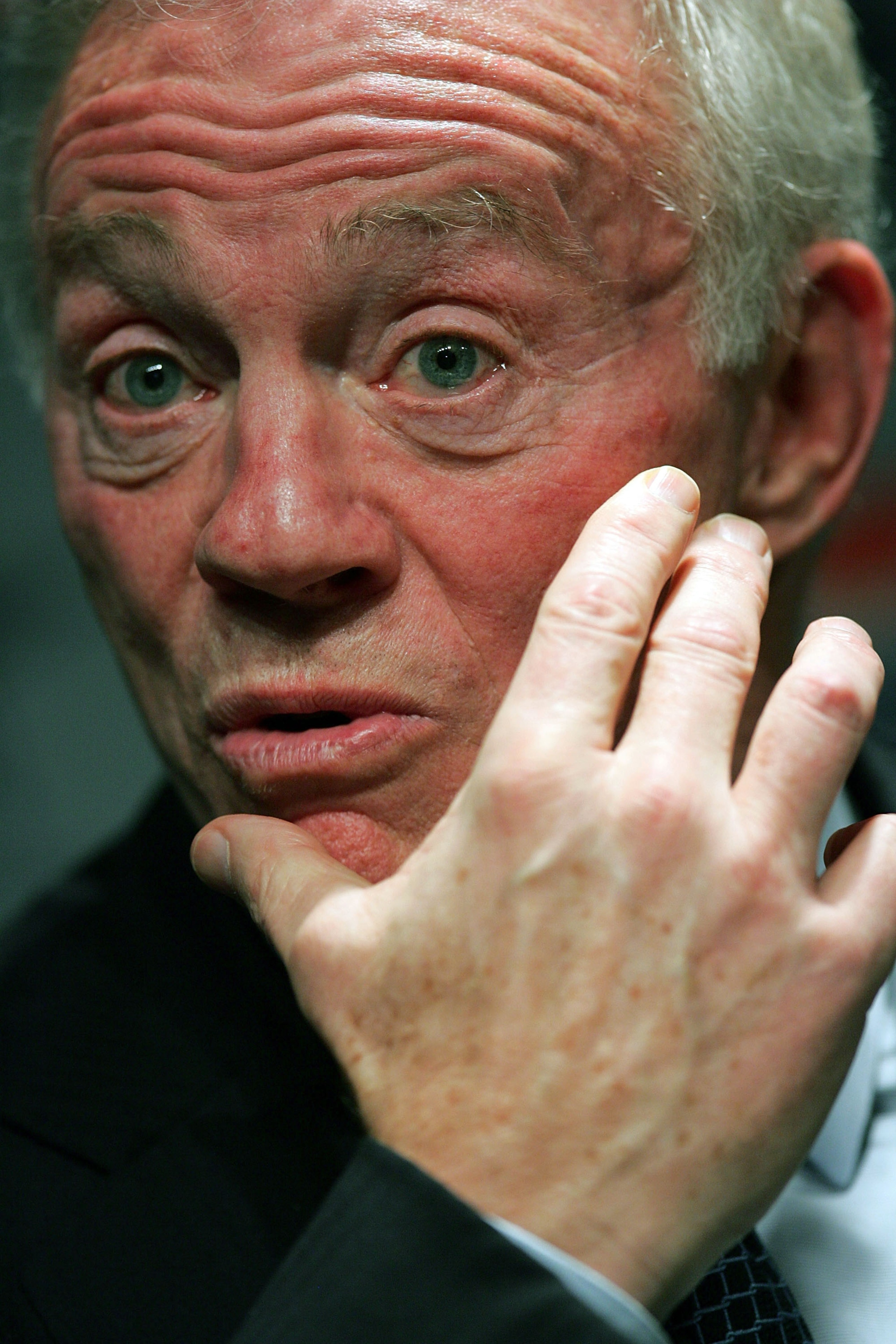 IRVING, TX - FEBRUARY 08:  Owner Jerry Jones of the Dallas Cowboys speaks with the media during a press conference for Wade Phillips on February 8, 2007 in Irving, Texas.  (Photo by Ronald Martinez/Getty Images)