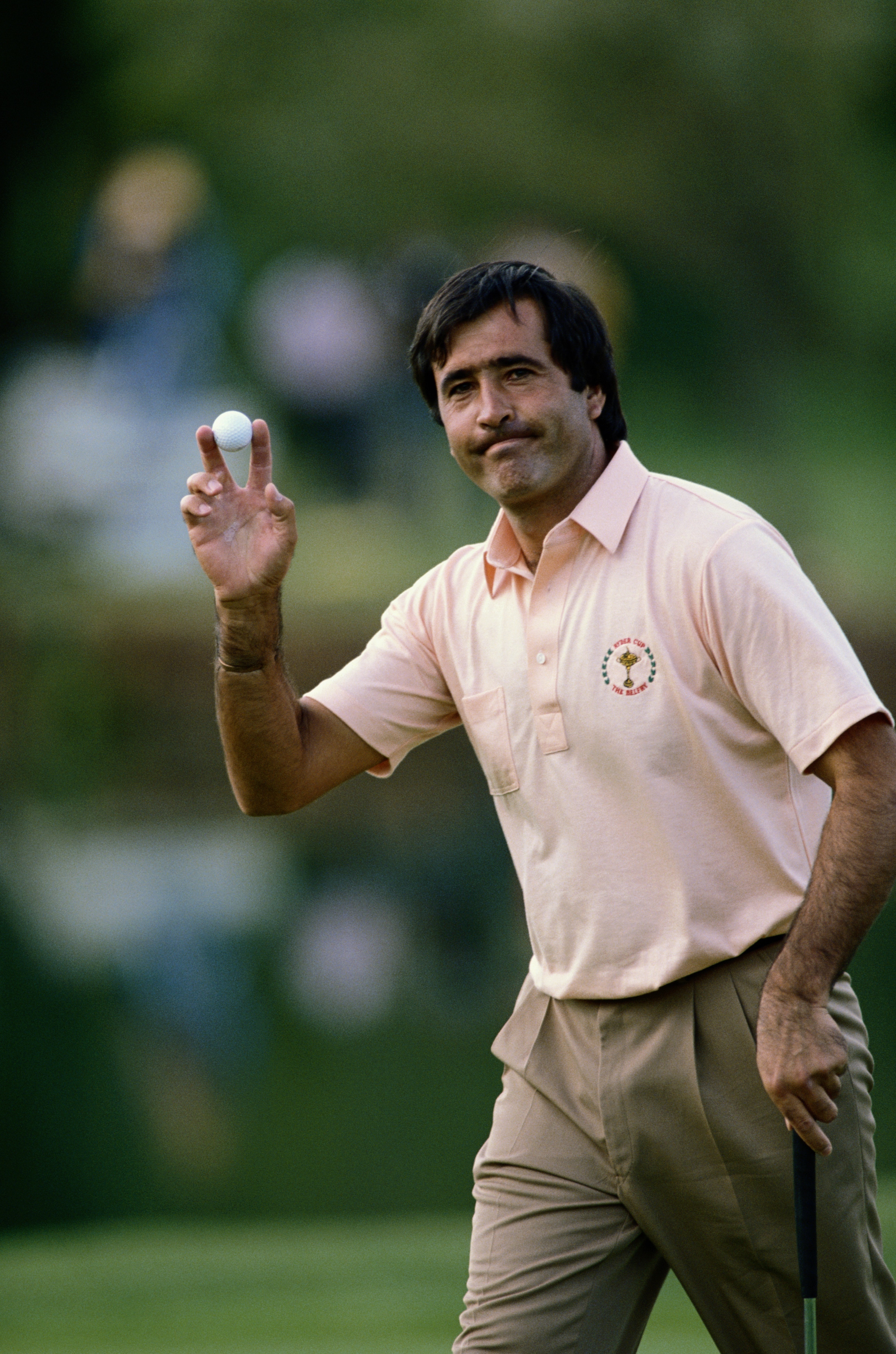 Spanish golfer Seve Ballesteros during a Ryder Cup match at The Belfry, Warwickshire, 23rd September 1989. The competition ended in a draw with the European team retaining the Cup. (Photo by Billy Stickland/Getty Images)