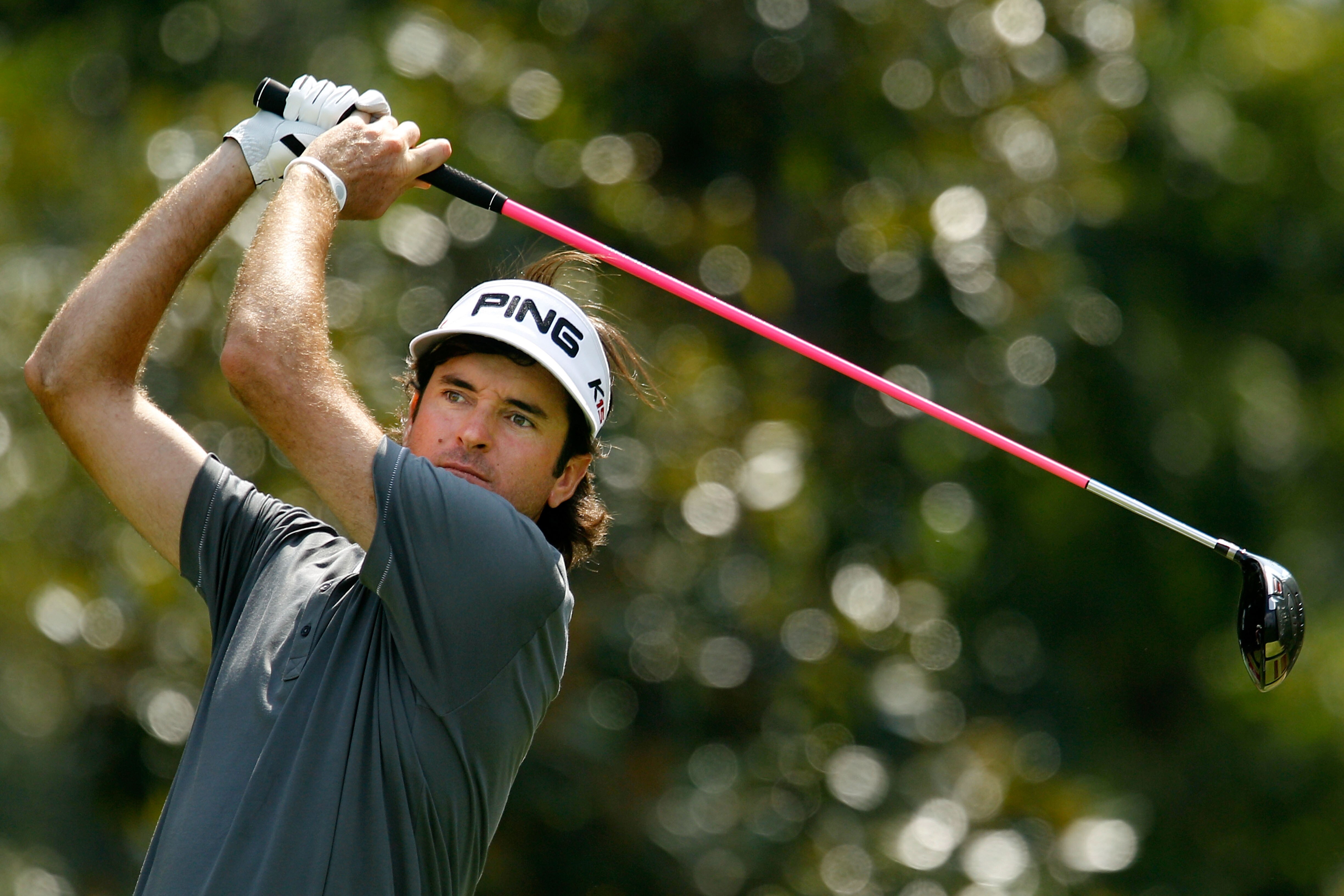 ATLANTA - SEPTEMBER 23:  Bubba Watson hits his tee shot on the eighth hole during the first round of THE TOUR Championship presented by Coca-Cola at East Lake Golf Club on September 23, 2010 in Atlanta, Georgia.  (Photo by Scott Halleran/Getty Images)