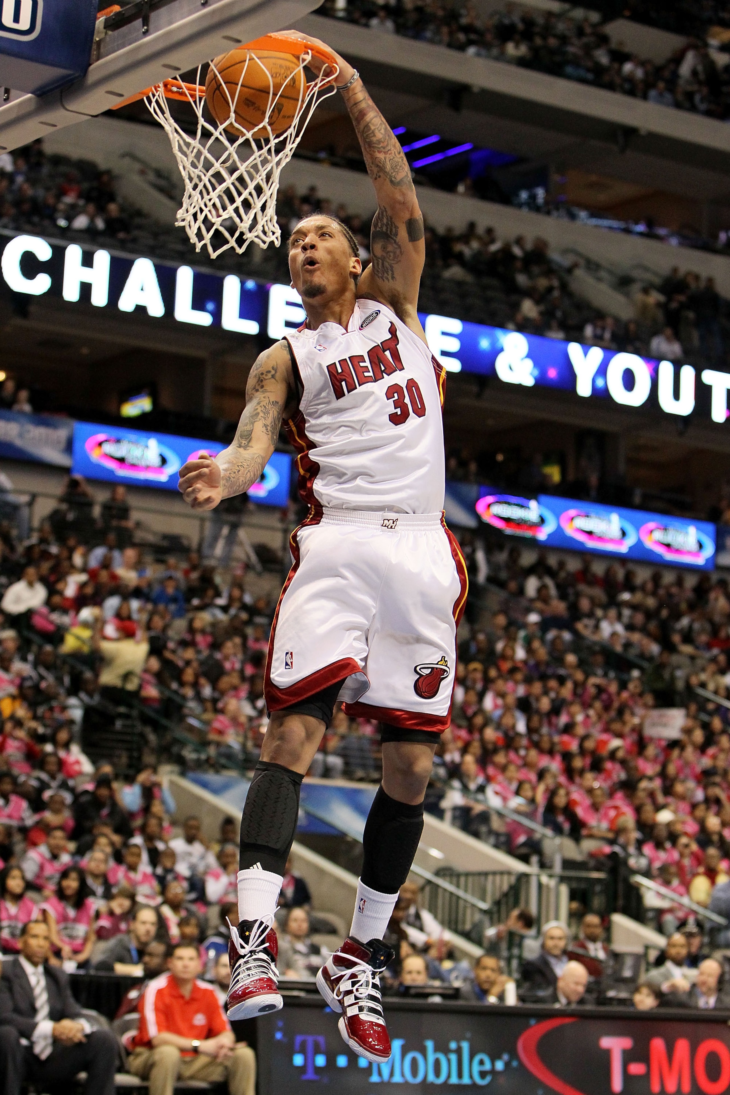 DALLAS - FEBRUARY 12:  Michael Beasley #30 of the Sophomore team goes up for a dunk against the Rookie team during the T-Mobile Rookie Challenge & Youth Jam part of 2010 NBA All-Star Weekend at American Airlines Center on February 12, 2010 in Dallas, Texa