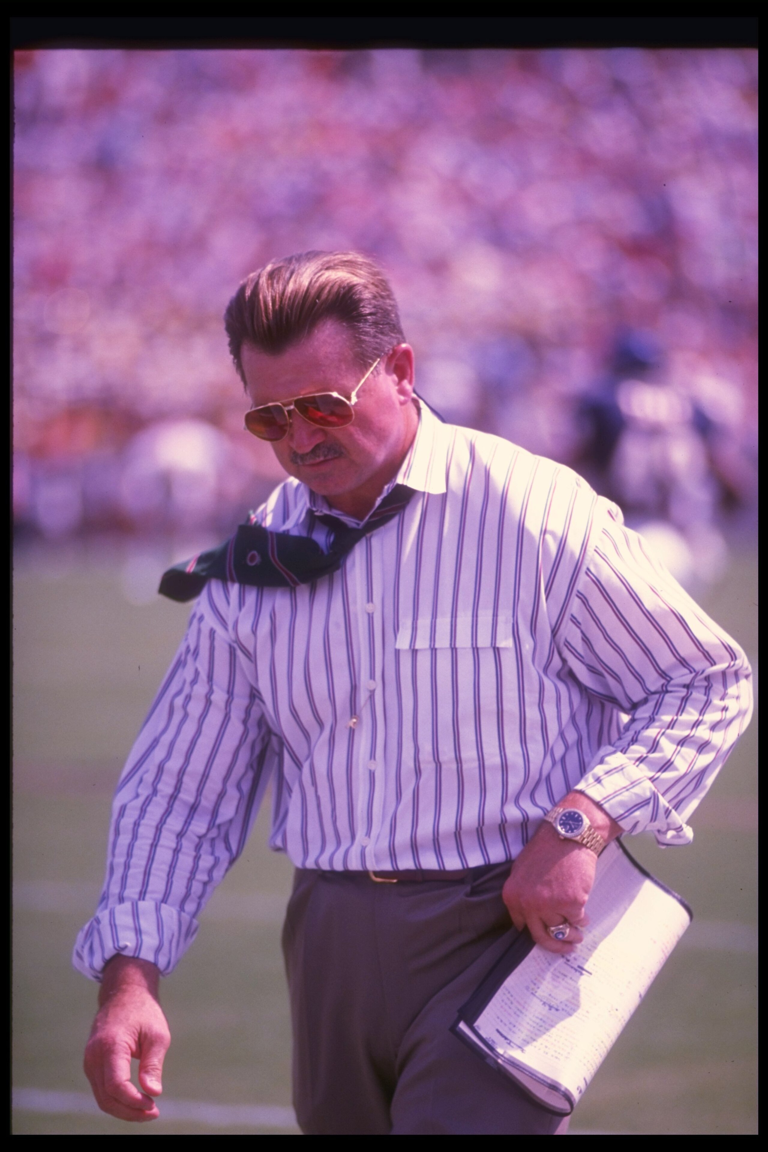 8 Oct 1989:  Chicago Bears head coach Mike Ditka looks on during a game against the Tampa Bay Buccaneers at Soldier Field in Chicago, Illinois.  The Buccaneers won the game, 42-35. Mandatory Credit: Allen Steele  /Allsport