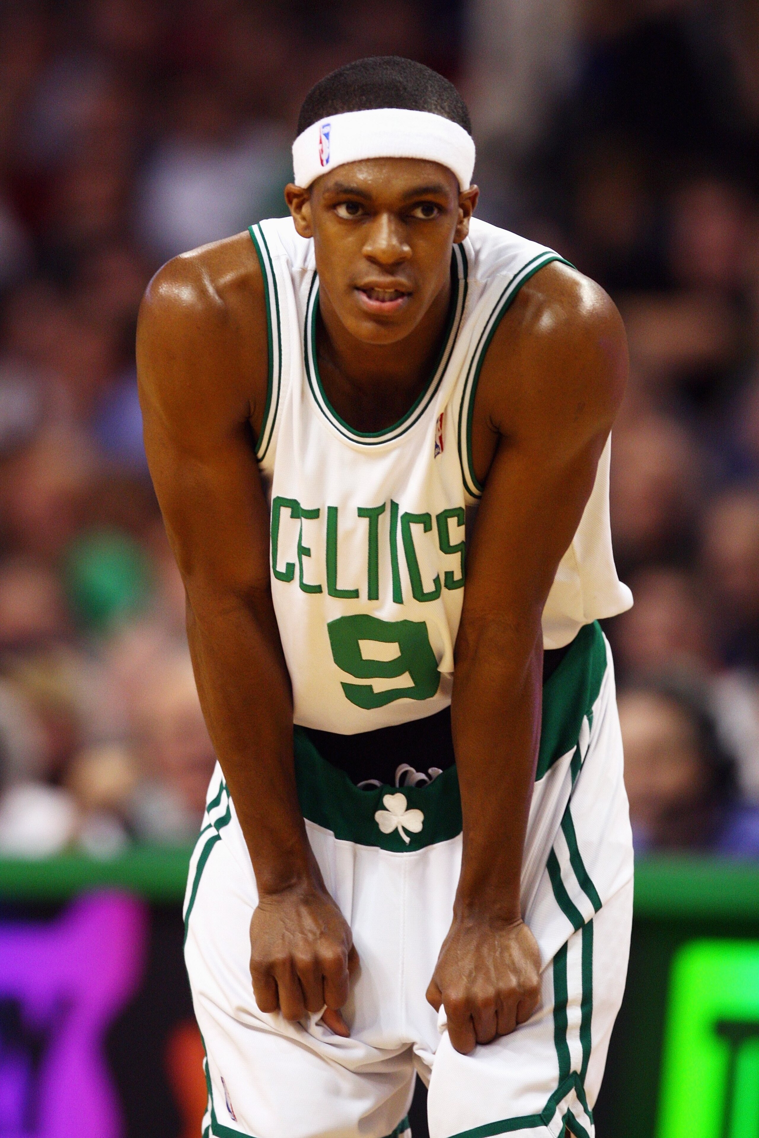 BOSTON - NOVEMBER 16:  Rajon Rondo #9 of the Boston Celtics looks on during the game against the Miami Heat at the TD Banknorth Garden on November 16, 2007 in Boston, Massachusetts.  The Celtics won 92-91.  NOTE TO USER: User expressly acknowledges and ag