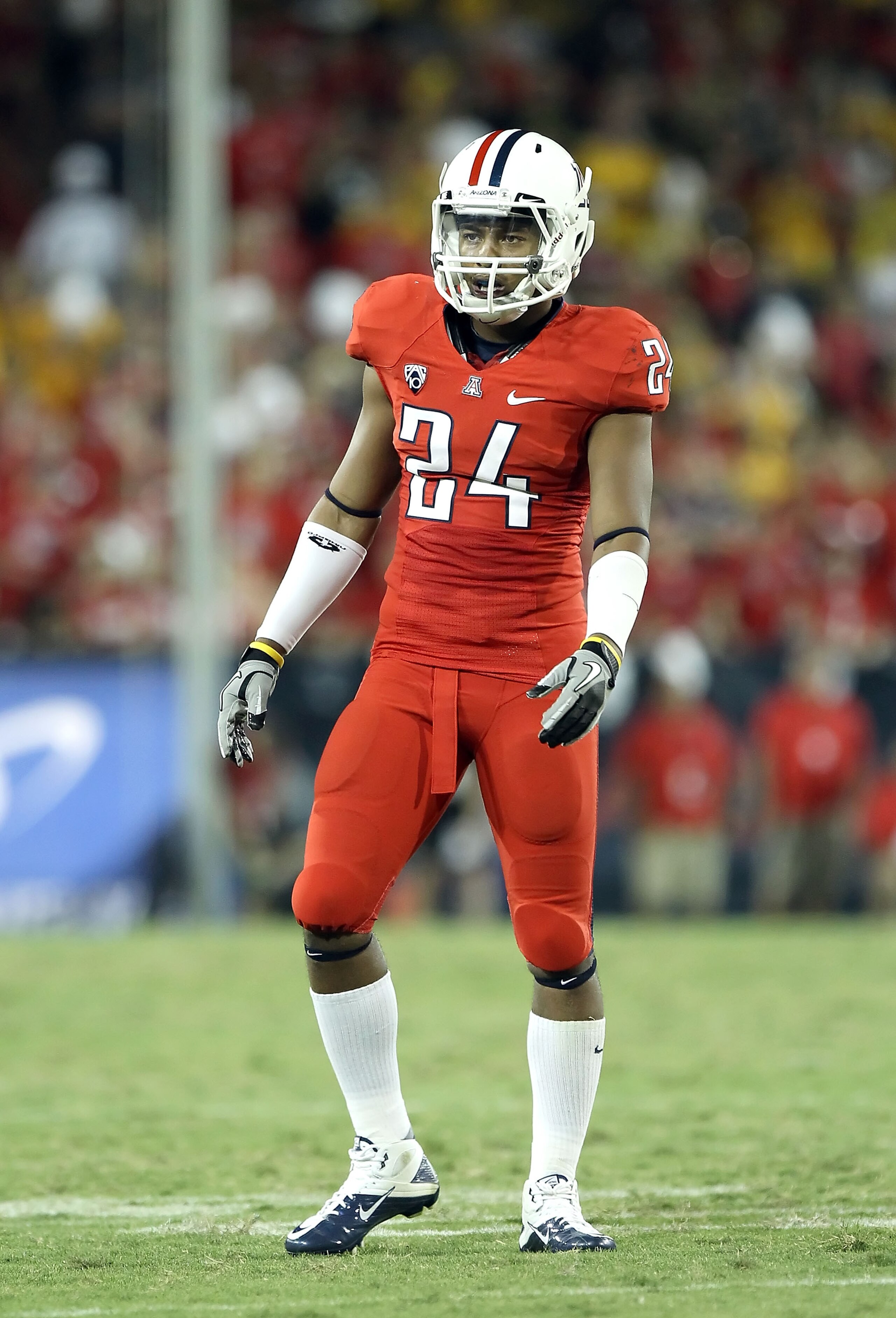TUCSON, AZ - SEPTEMBER 18:  Cornerback Trevin Wade #24 of the Arizona Wildcats in action during the college football game against the Iowa Hawkeyes at Arizona Stadium on September 18, 2010 in Tucson, Arizona. The Wildcats defeated the Hawkeyes 34-27.  (Ph