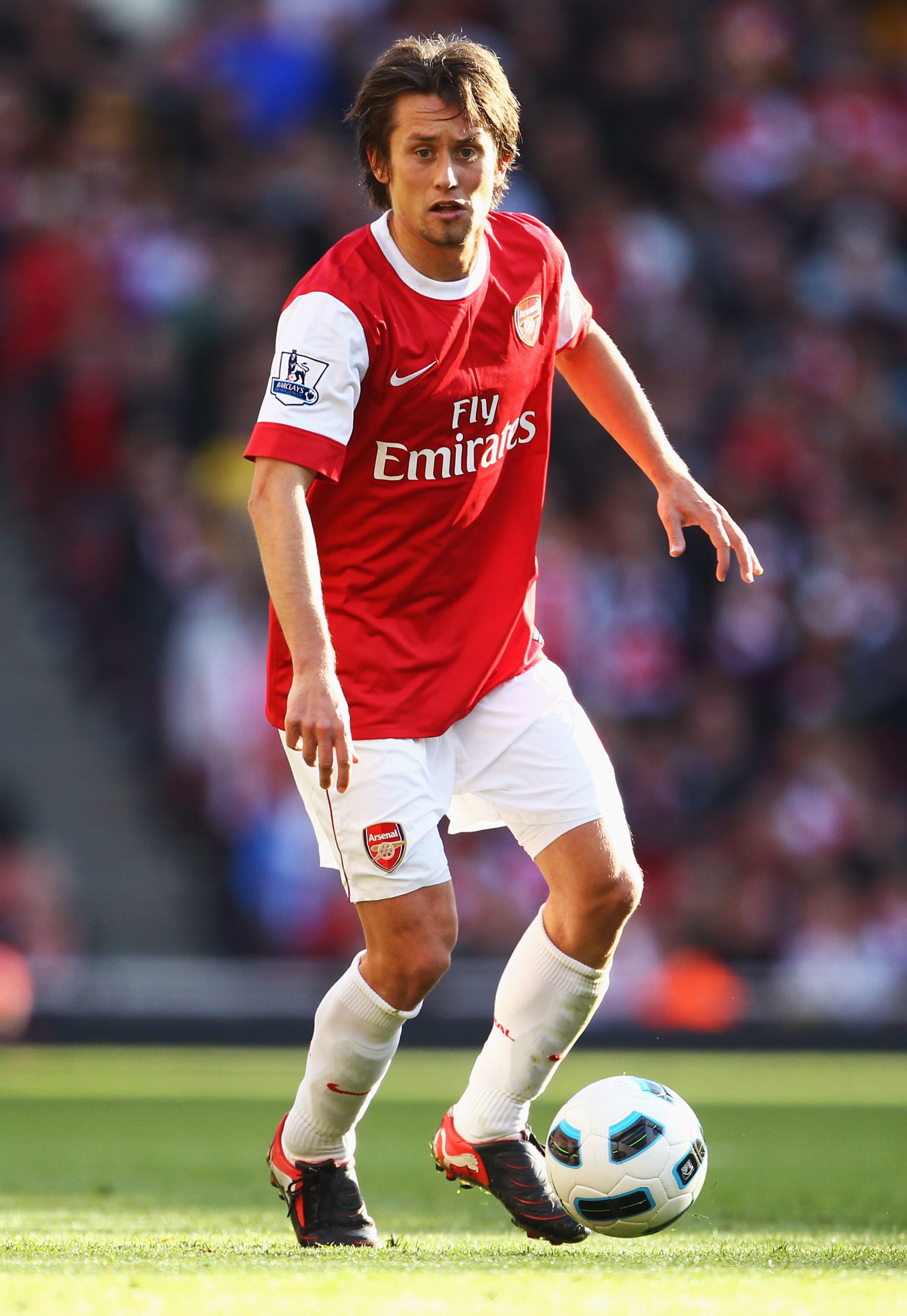 LONDON, ENGLAND - SEPTEMBER 25:  Tomas Rosicky of Arsenal in action during the Barclays Premier League match between Arsenal and West Bromwich Albion at the Emirates Stadium on September 25, 2010 in London, England.  (Photo by Julian Finney/Getty Images)