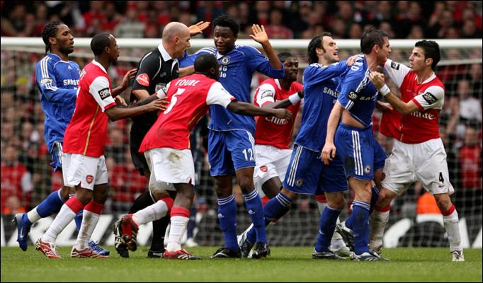 Arsenal and Chelsea players involved in fracas