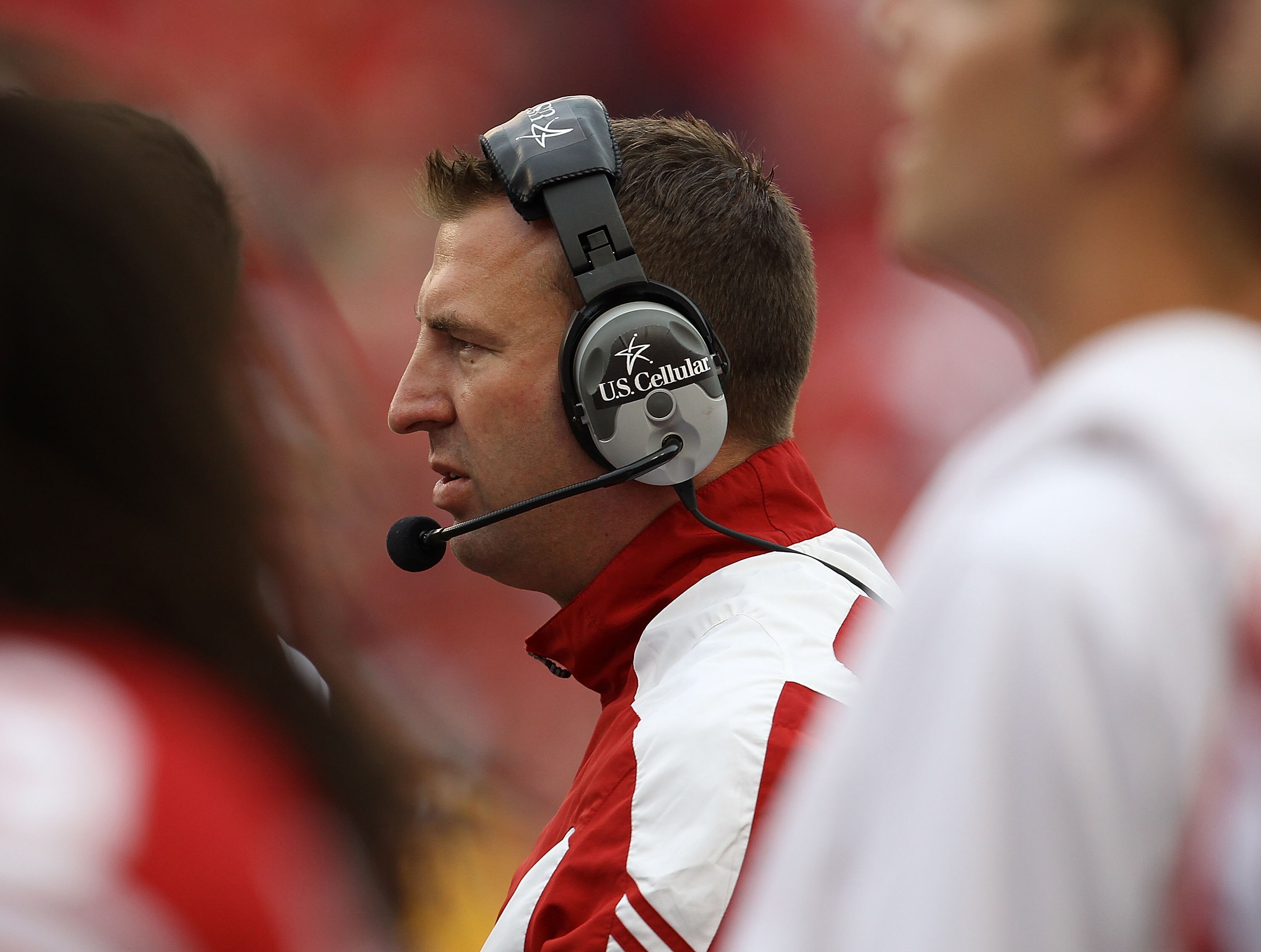 MADISON, WI - SEPTEMBER 18: Head coach Bret Bielema of the Wisconsin Badgers watches as his team takes on the Arizona State Sun Devils at Camp Randall Stadium on September 18, 2010 in Madison, Wisconsin. Wisconsin defeated Arizona State 20-19.  (Photo by