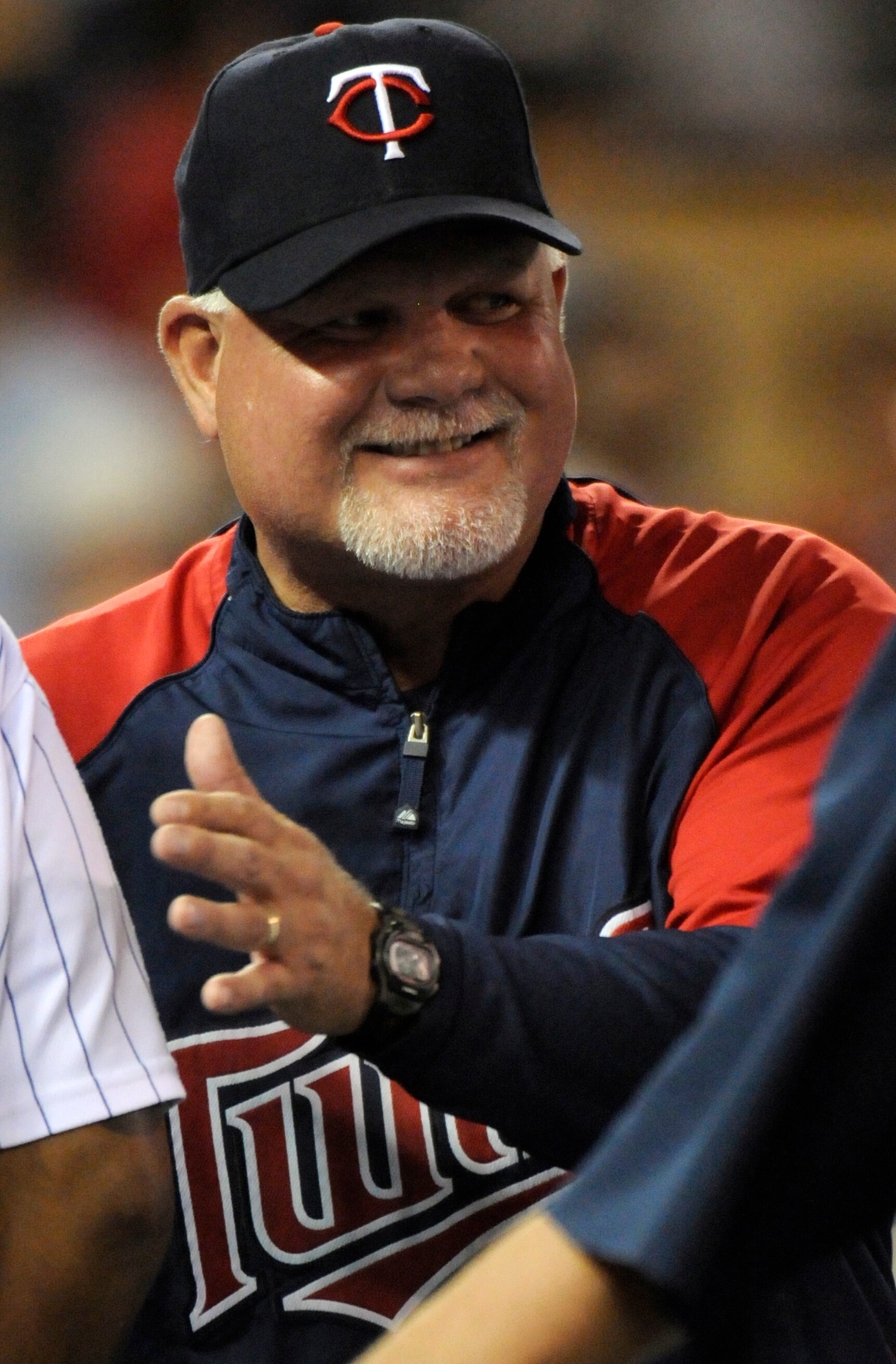 MINNEAPOLIS, MN - MAY 27: Manager Ron Gardenhire #35 of the Minnesota Twins smiles after an 8-2 win against the New York Yankees following their game on May 27, 2010 at Target Field in Minneapolis, Minnesota. (Photo by Hannah Foslien /Getty Images)