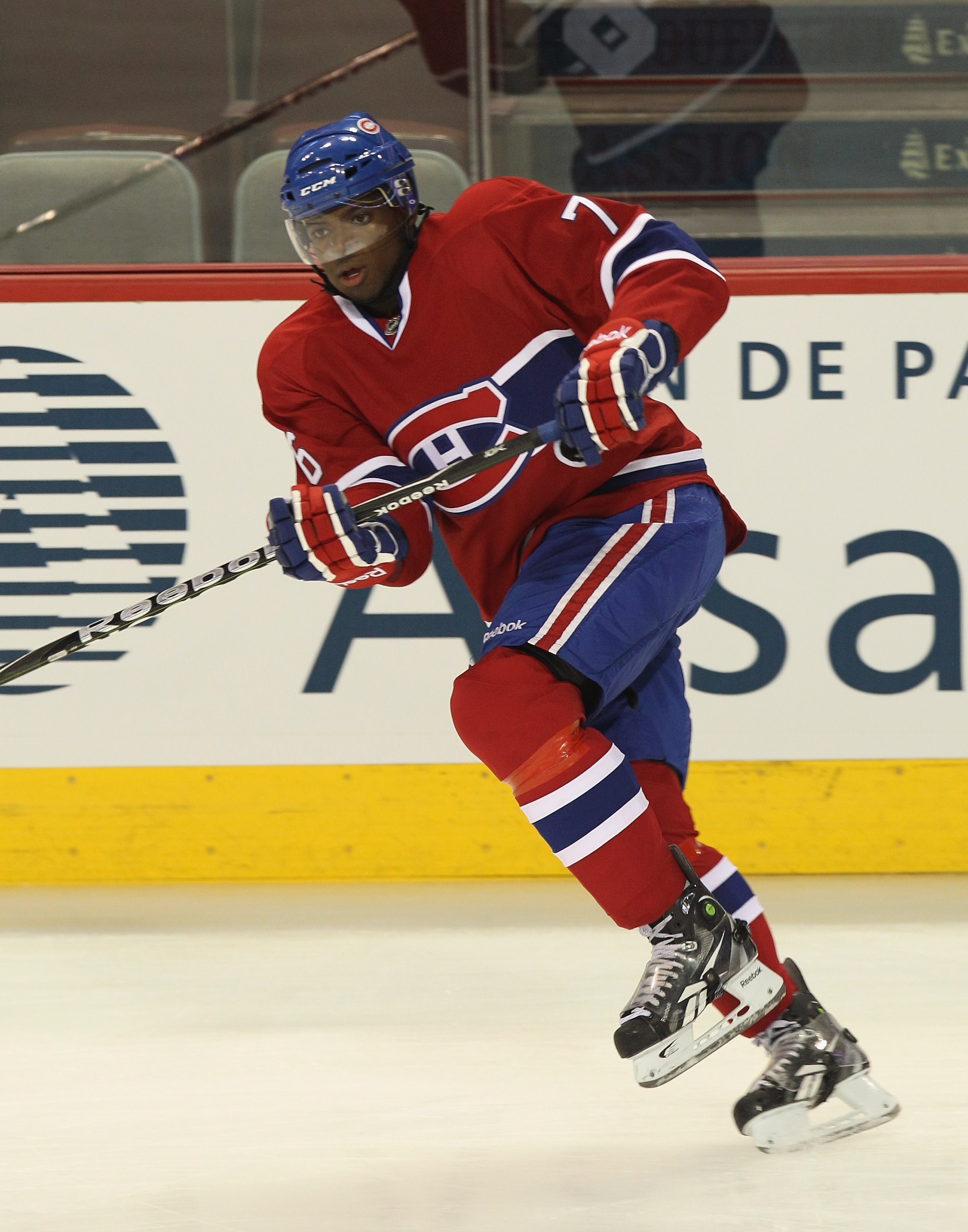 MONTREAL, QC - SEPTEMBER 24:  P.K. Subban #76 of the Montreal Canadiens skates against the Ottawa Senators at the Bell Centre on September 24, 2010 in Montreal, Canada. The Canadiens defeated the Senators 4-2.  (Photo by Bruce Bennett/Getty Images)