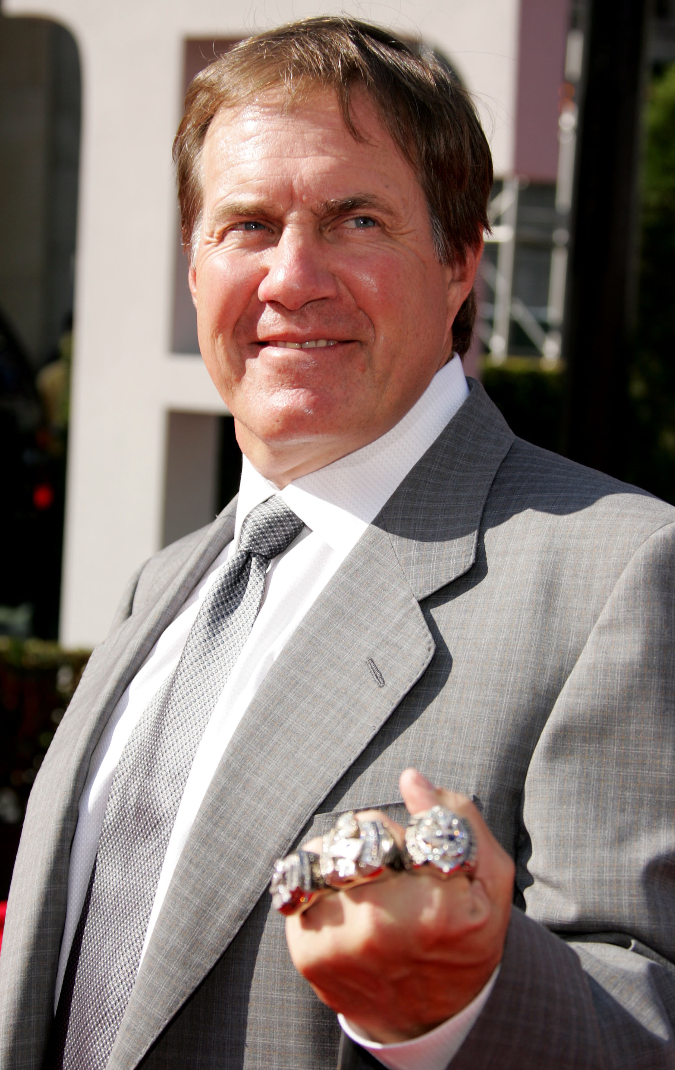 HOLLYWOOD - JULY 13:  New England Patriots head coach Bill Belichick arrives at the 13th Annual ESPY Awards at the Kodak Theatre on July 13, 2005 in Hollywood, California.  (Photo by Frazer Harrison/Getty Images)