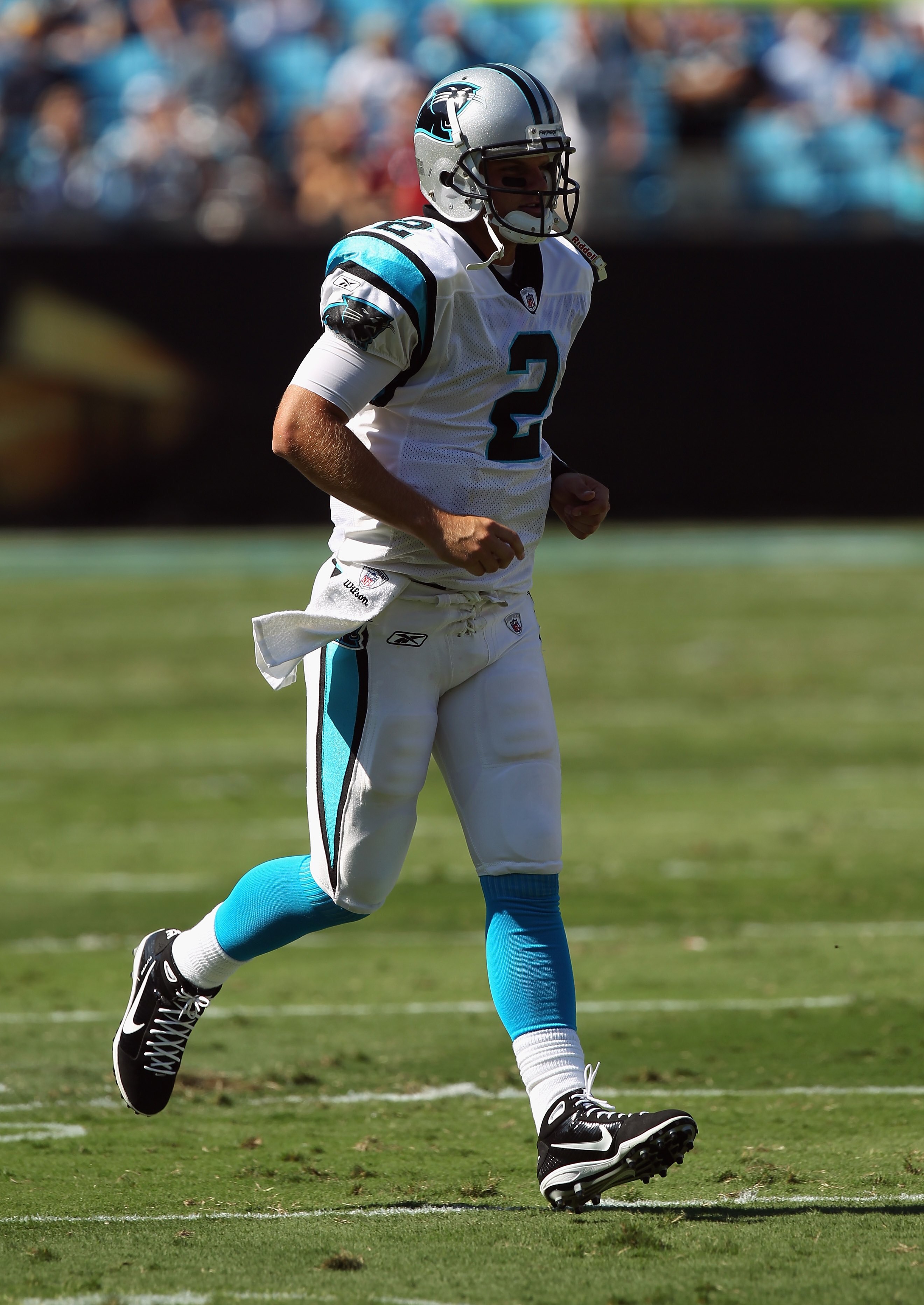 CHARLOTTE, NC - SEPTEMBER 19: Jimmy Clausen #2 of the Carolina Panthers against the Tampa Bay Buccaneers during their game at Bank of America Stadium on September 19, 2010 in Charlotte, North Carolina. (Photo by Streeter Lecka/Getty Images) CHARLOTTE, NC - SEPTEMBER 19: Jimmy Clausen #2 of the Carolina Panthers against the Tampa Bay Buccaneers during their game at Bank of America Stadium on September 19, 2010 in Charlotte, North Carolina. (Photo by Streeter Lecka/Getty Images)