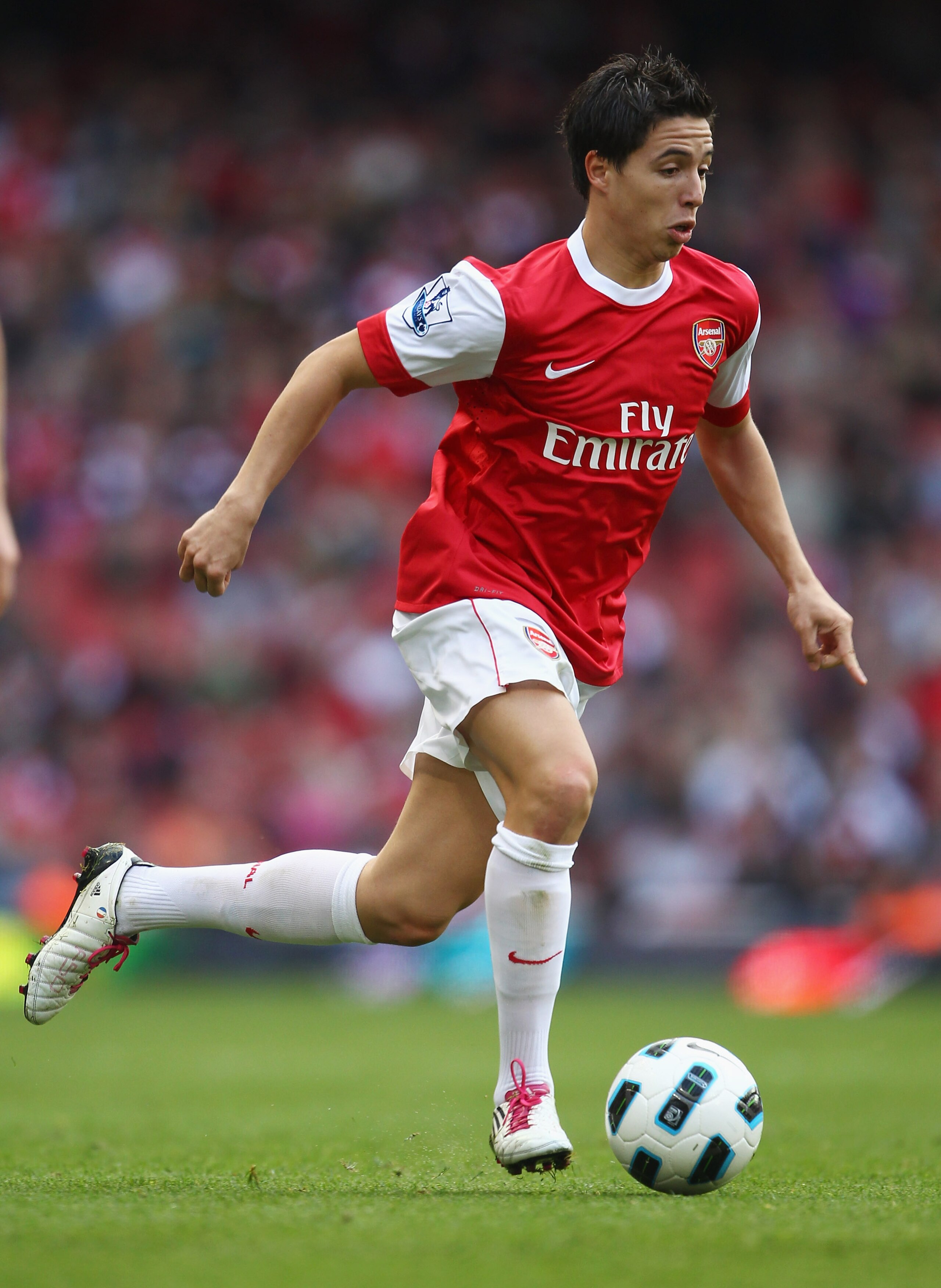 LONDON, ENGLAND - SEPTEMBER 25:  Samir Nasri of Arsenal in action during the Barclays Premier League match between Arsenal and West Bromwich Albion at the Emirates Stadium on September 25, 2010 in London, England.  (Photo by Julian Finney/Getty Images)