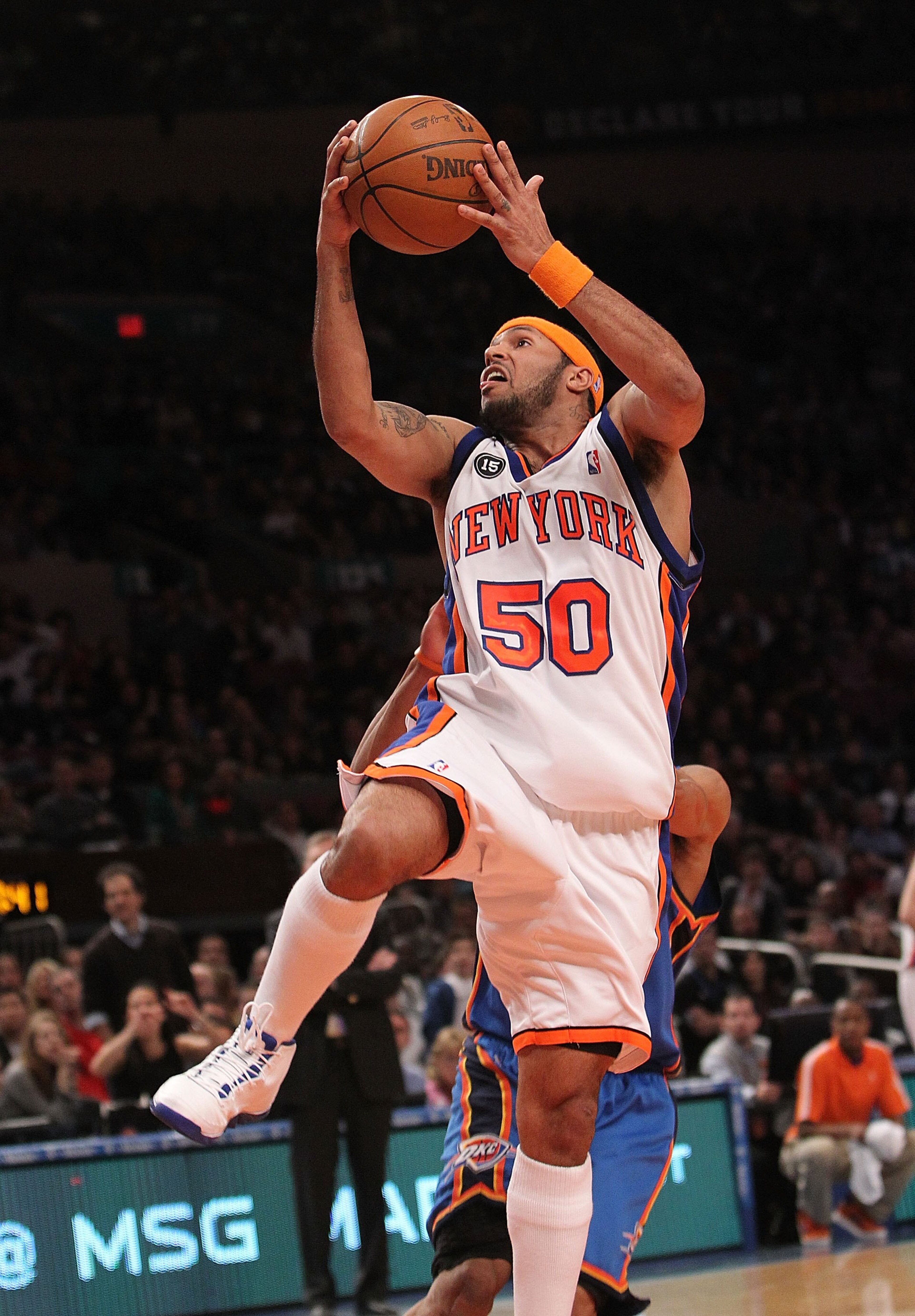 NEW YORK - FEBRUARY 20: Eddie House #50 of the New York Knicks lays the ball up against the Oklahoma City Thunder at Madison Square Garden on February 20, 2010 in New York, New York. NOTE TO USER: User expressly acknowledges and agrees that, by downloadi NEW YORK - FEBRUARY 20: Eddie House #50 of the New York Knicks lays the ball up against the Oklahoma City Thunder at Madison Square Garden on February 20, 2010 in New York, New York. NOTE TO USER: User expressly acknowledges and agrees that, by downloadi
