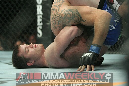 When you're fighting Joe Doerksen and looking for a submission, it IS possible. All you have to do is get a guillotine in and roll around until Doerksen is too tired to work his way out of it. (Jeff Cain/MMA Weekly)
