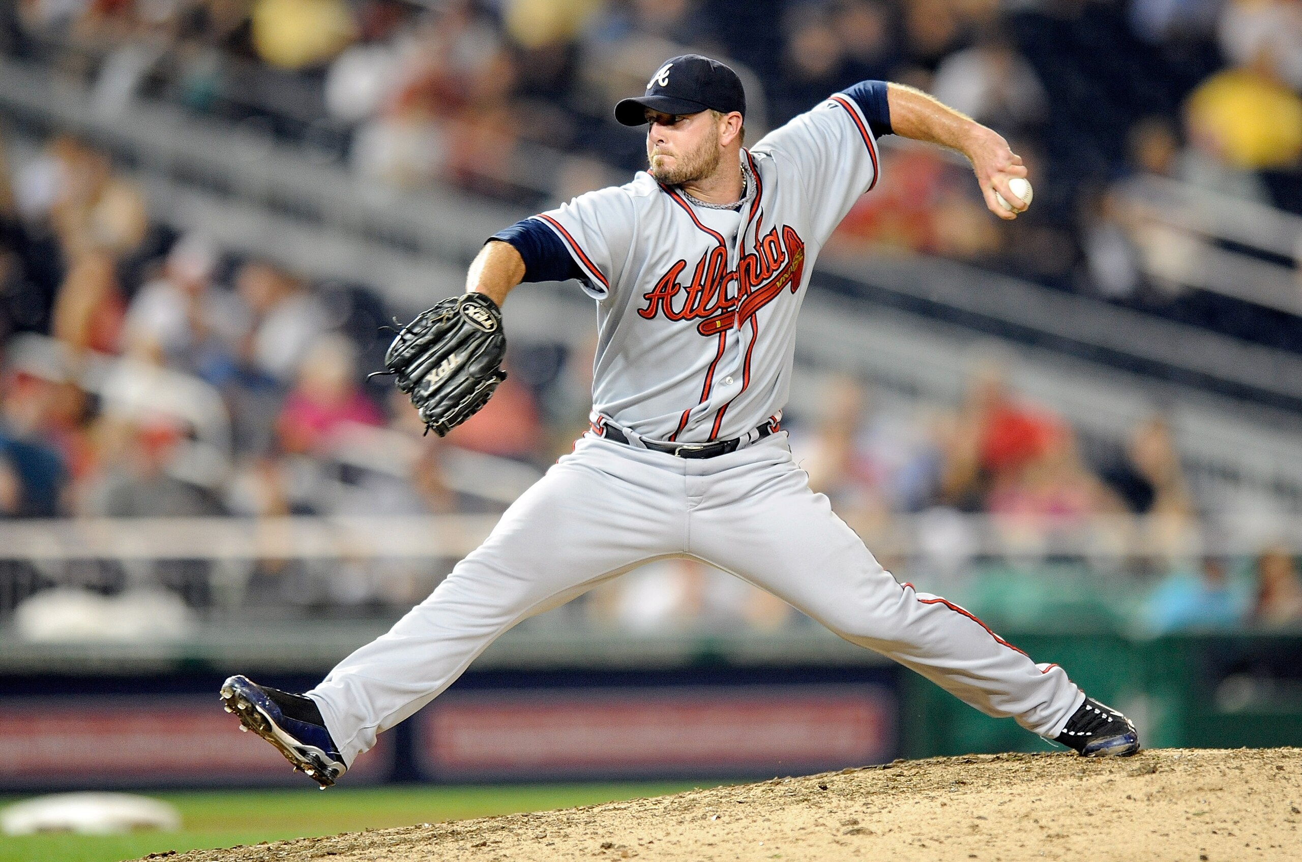 WASHINGTON - SEPTEMBER 24:  Billy Wagner #13 of the Atlanta Braves pitches against the Washington Nationals at Nationals Park on September 24, 2010 in Washington, DC.  (Photo by Greg Fiume/Getty Images)
