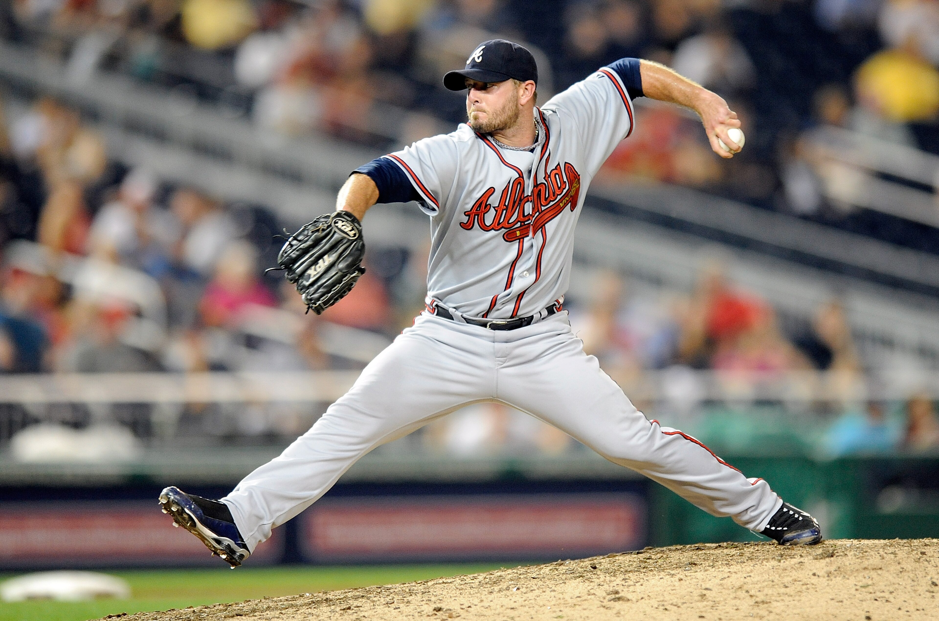 WASHINGTON - SEPTEMBER 24:  Billy Wagner #13 of the Atlanta Braves pitches against the Washington Nationals at Nationals Park on September 24, 2010 in Washington, DC.  (Photo by Greg Fiume/Getty Images)