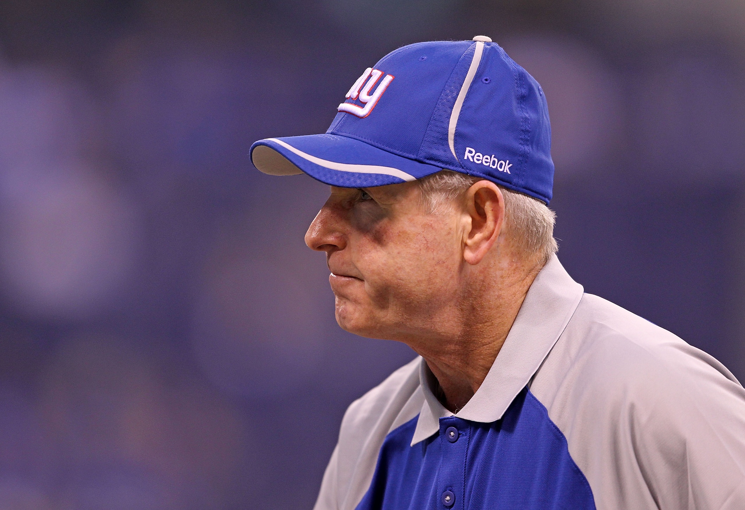 INDIANAPOLIS - SEPTEMBER 19: Tom Coughlin the Head Coach of the New York Giants is pictured during the NFL game against the Indianapolis Colts at Lucas Oil Stadium on September 19, 2010 in Indianapolis, Indiana.  (Photo by Andy Lyons/Getty Images)