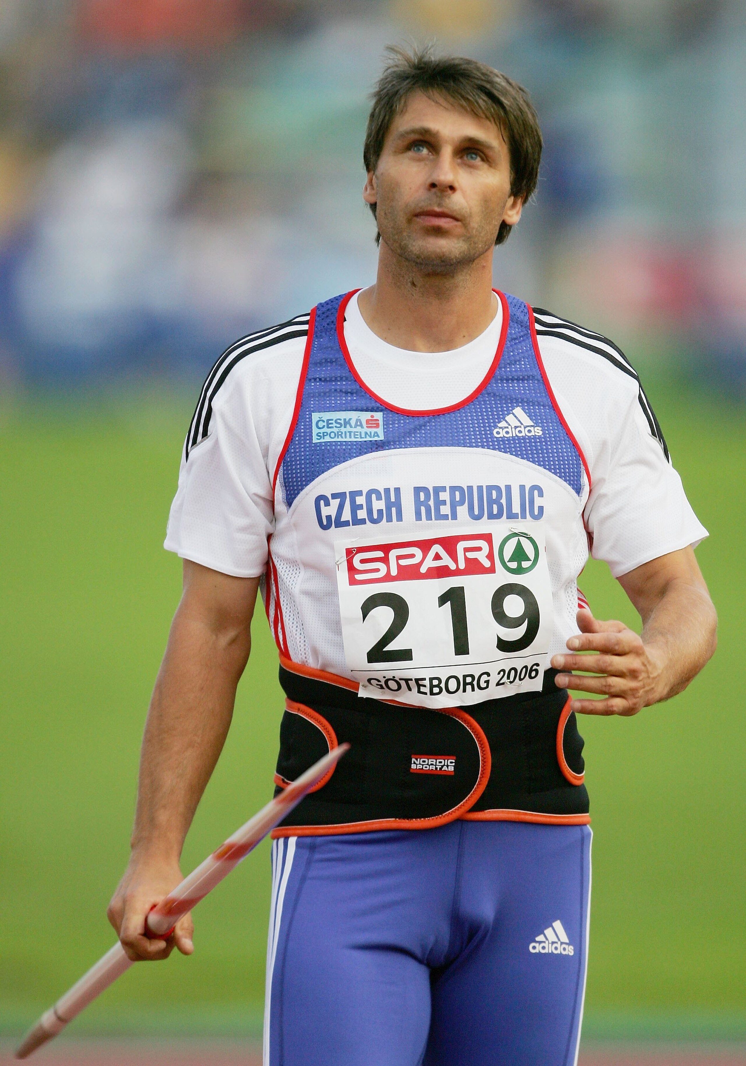 GOTHENBURG, SWEDEN - AUGUST 07:  Jan Zelezny of the Czech Republic prepares to throw during the Men's Javelin throw Qualifying Round on day one of the 19th European Athletics Championships at the Ullevi Stadium on August 7, 2006 in Gothenburg, Sweden.  (P