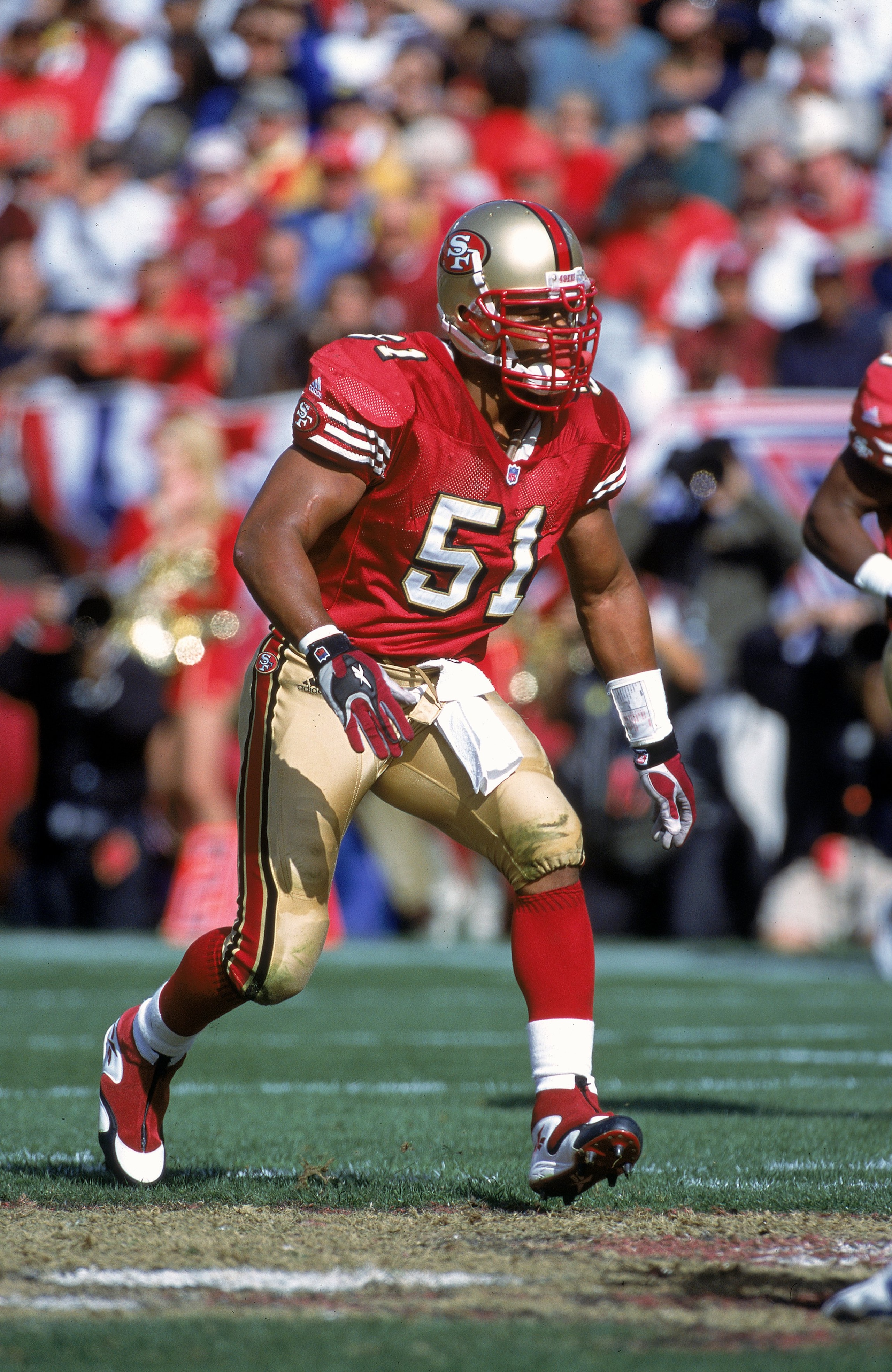 29 Oct 2000: Ken Norton Jr. #51 of the San Francisco 49ers moves on the field during a game against the St. Louis Rams at 3Com Park in San Francisco, California. The Rams defeated the 49ers 34-24.Mandatory Credit: Tom Hauck /Allsport 29 Oct 2000: Ken Norton Jr. #51 of the San Francisco 49ers moves on the field during a game against the St. Louis Rams at 3Com Park in San Francisco, California. The Rams defeated the 49ers 34-24.Mandatory Credit: Tom Hauck /Allsport