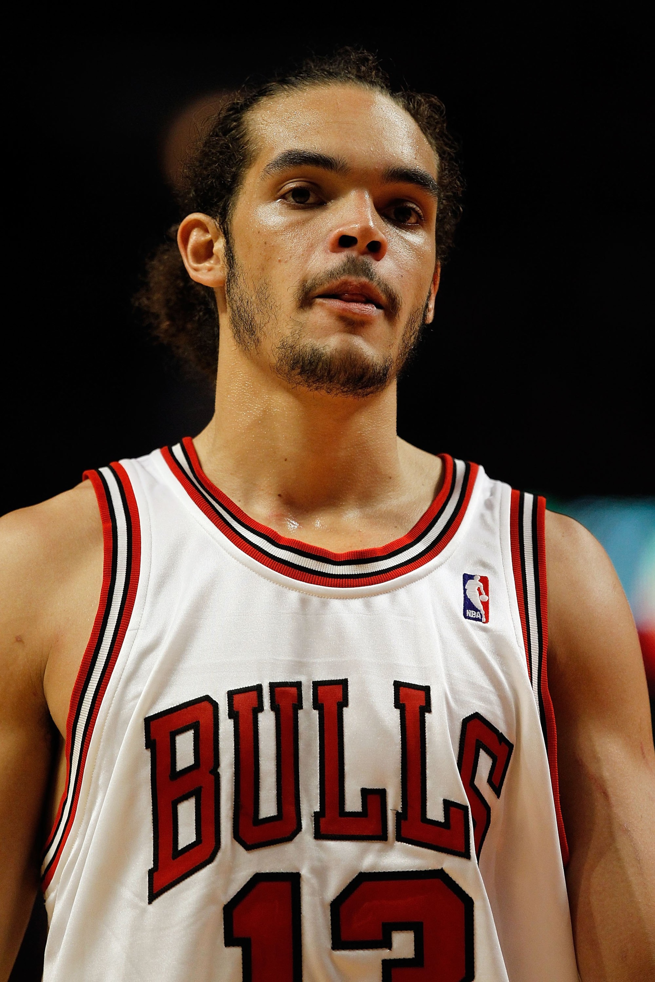 CHICAGO - APRIL 22: Joakim Noah #13 of the Chicago Bulls walks up the court after a foul against the Cleveland Cavaliers in Game Three of the Eastern Conference Quarterfinals during the 2010 NBA Playoffs at the United Center on April 22, 2010 in Chicago,