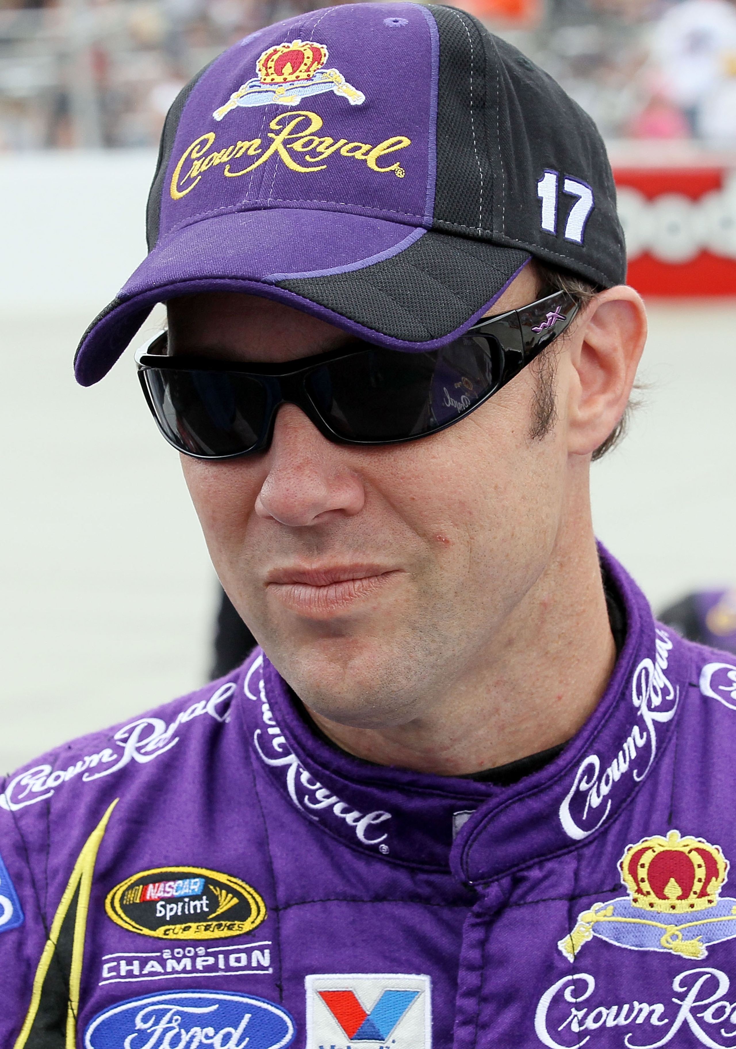 DOVER, DE - SEPTEMBER 26:  Matt Kenseth, driver of the #17 Crown Royal Ford, stands on the grid prior to the NASCAR Sprint Cup Series AAA 400 at Dover International Speedway on September 26, 2010 in Dover, Delaware.  (Photo by Jim McIsaac/Getty Images for