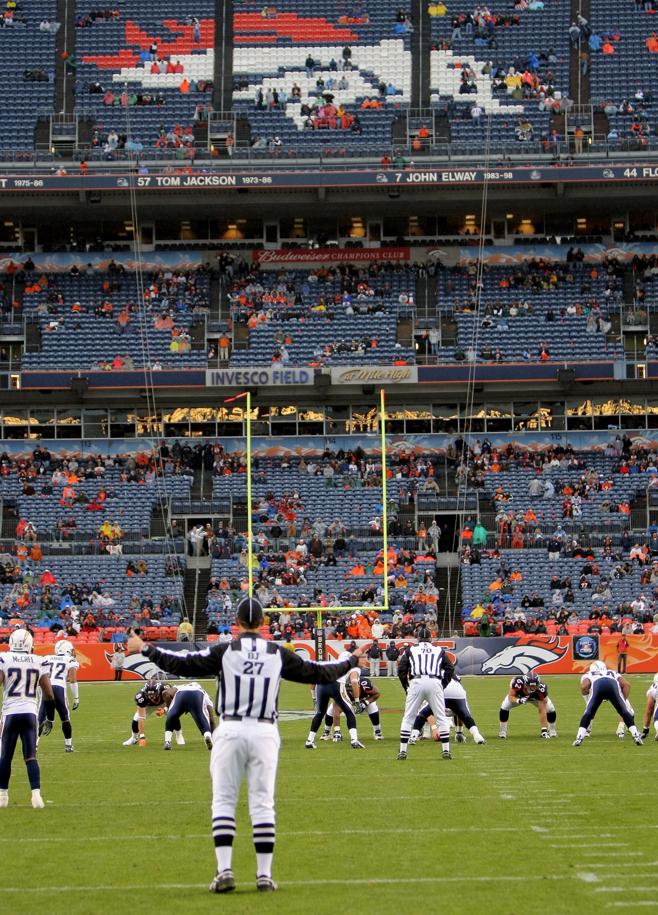 DENVER - OCTOBER 7:  The fans empty out of the stands in the fourth quarter as the San Diego Chargers defeated the Denver Broncos 41-3 at Invesco Field at Mile High on October 7, 2007 in Denver, Colorado.  (Photo by Doug Pensinger/Getty Images)