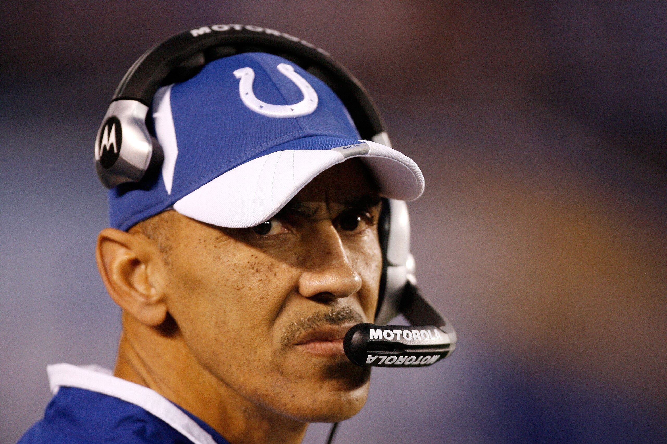 SAN DIEGO - JANUARY 03:  Head Coach Tony Dungy of the Indianapolis Colts stands on the field during the AFC Wild Card Game against the San Diego Chargers on January 3, 2009 at Qualcomm Stadium in San Diego, California.  (Photo by Harry How/Getty Images)