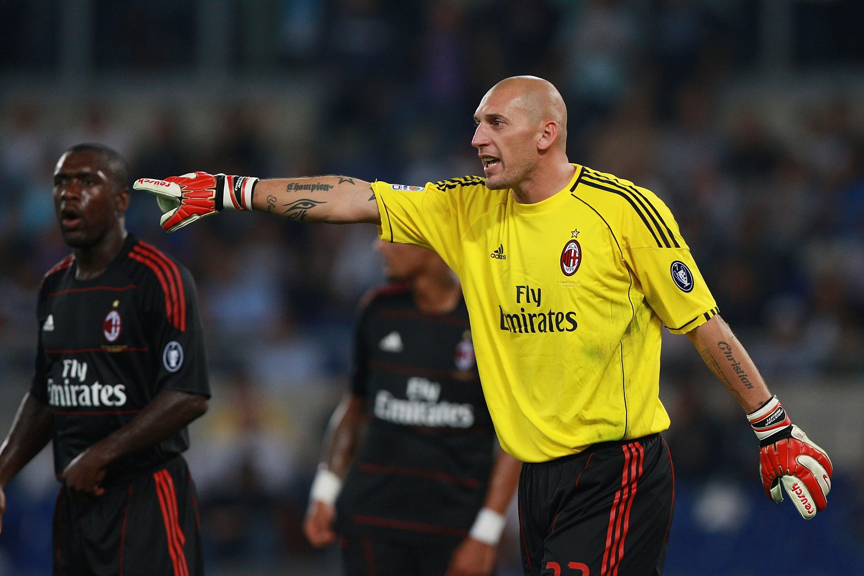 ROME - SEPTEMBER 22:  Christian Abbiati the goalkeeper of AC Milan gestures during the Serie A match between SS Lazio and AC Milan at Stadio Olimpico on September 22, 2010 in Rome, Italy.  (Photo by Paolo Bruno/Getty Images)