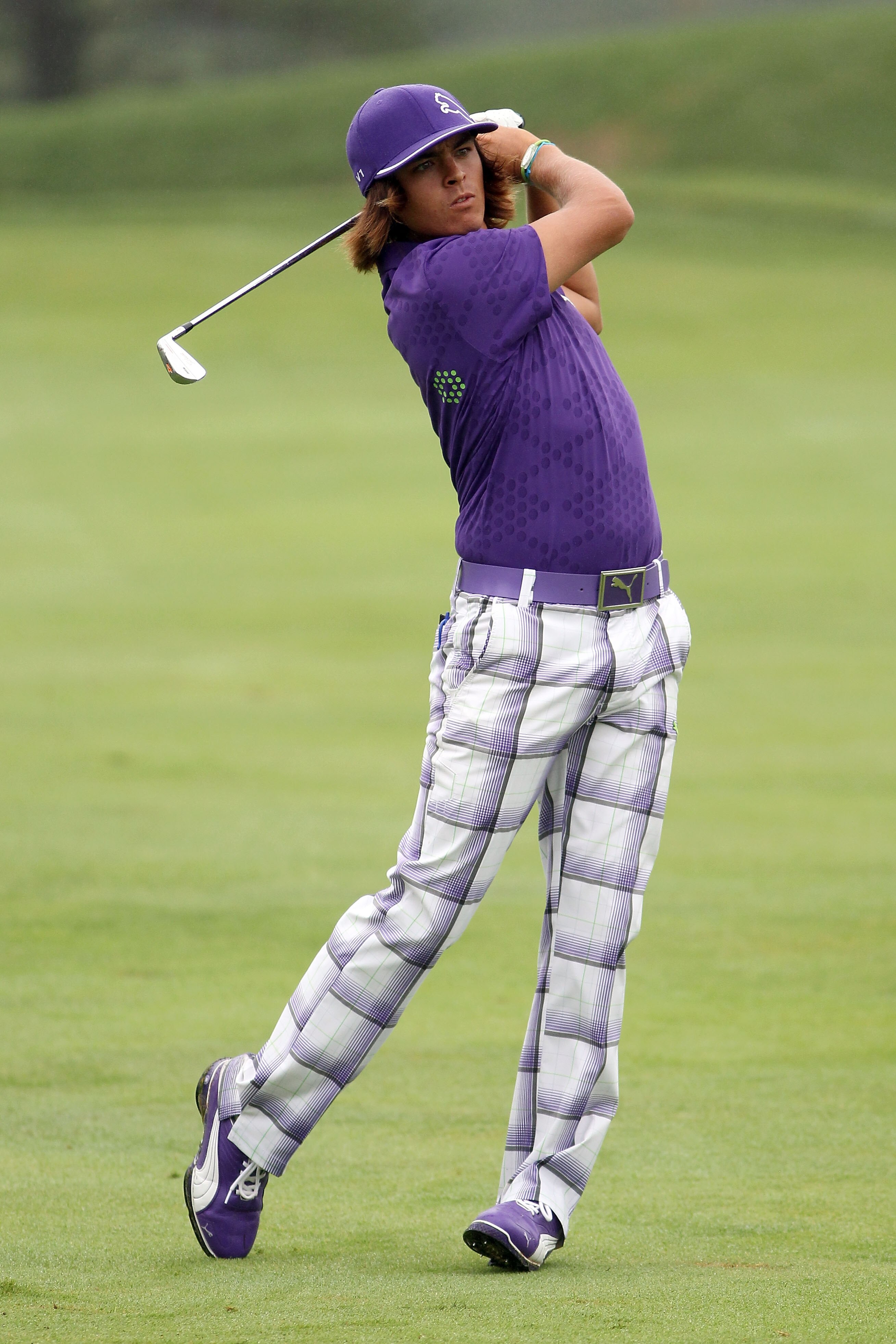 LEMONT, IL - SEPTEMBER 11:  Rickie Fowler hits a shot on the fifth hole during the third round of the BMW Championship at Cog Hill Golf & Country Club on September 11, 2010 in Lemont, Illinois.  (Photo by Jamie Squire/Getty Images)