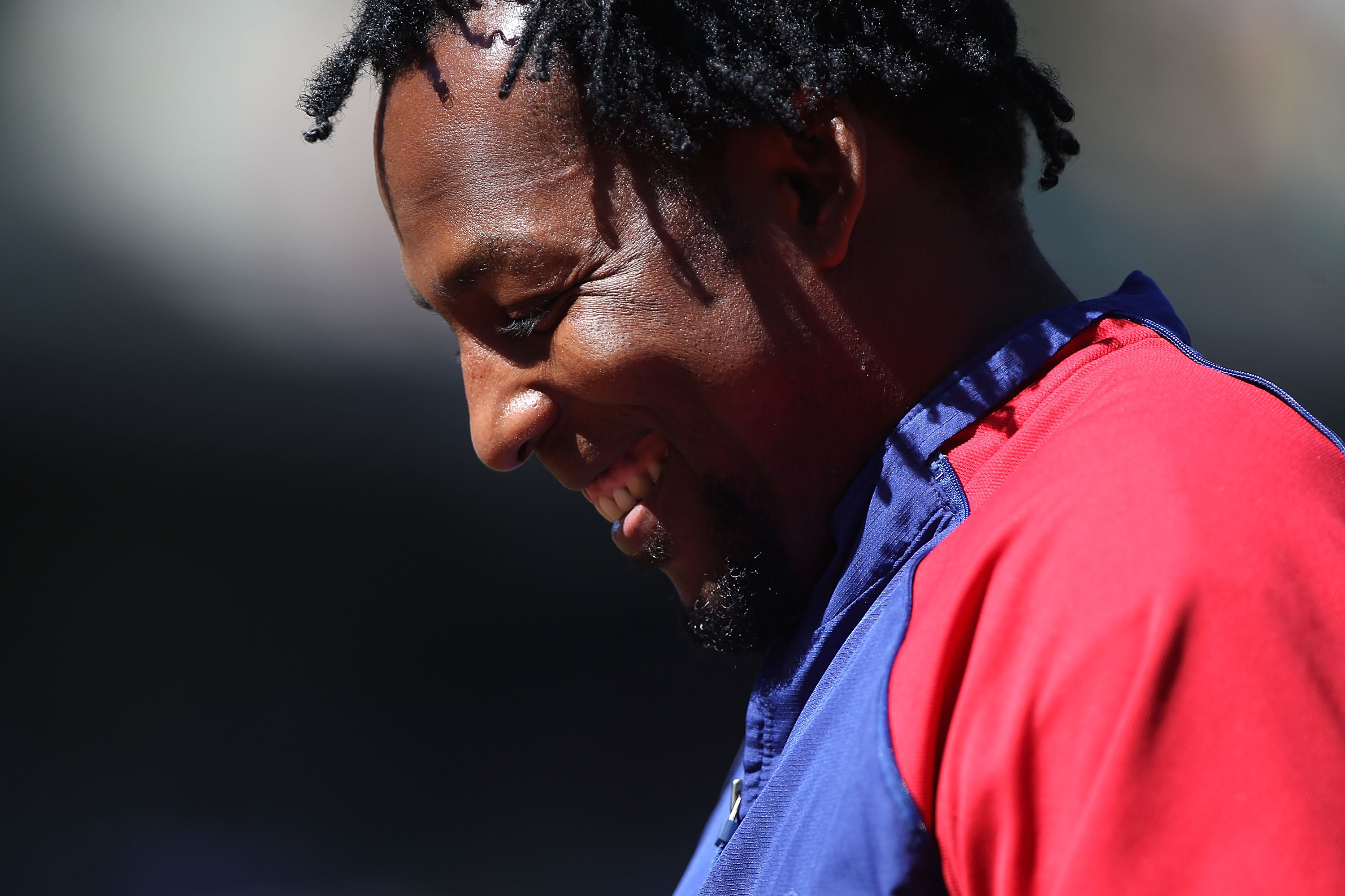 OAKLAND, CA - SEPTEMBER 26:  Vladimir Guerrero #27 of the Texas Rangers looks on against the Oakland Athletics during a Major League Baseball game at the Oakland-Alameda County Coliseum on September 26, 2010 in Oakland, California.  (Photo by Jed Jacobsoh
