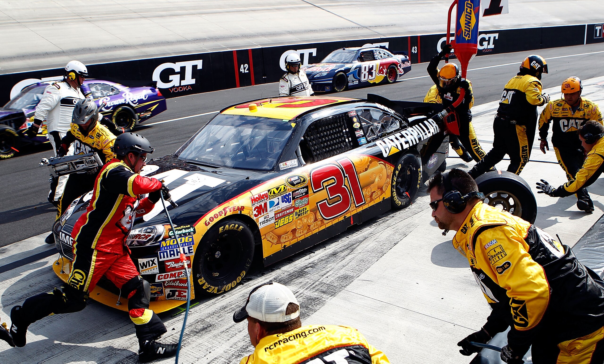 DOVER, DE - SEPTEMBER 26:  Jeff Burton, driver of the #31 Caterpilliar Chevrolet, pits during the NASCAR Sprint Cup Series AAA 400 at Dover International Speedway on September 26, 2010 in Dover, Delaware.  (Photo by Jeff Zelevansky/Getty Images for NASCAR