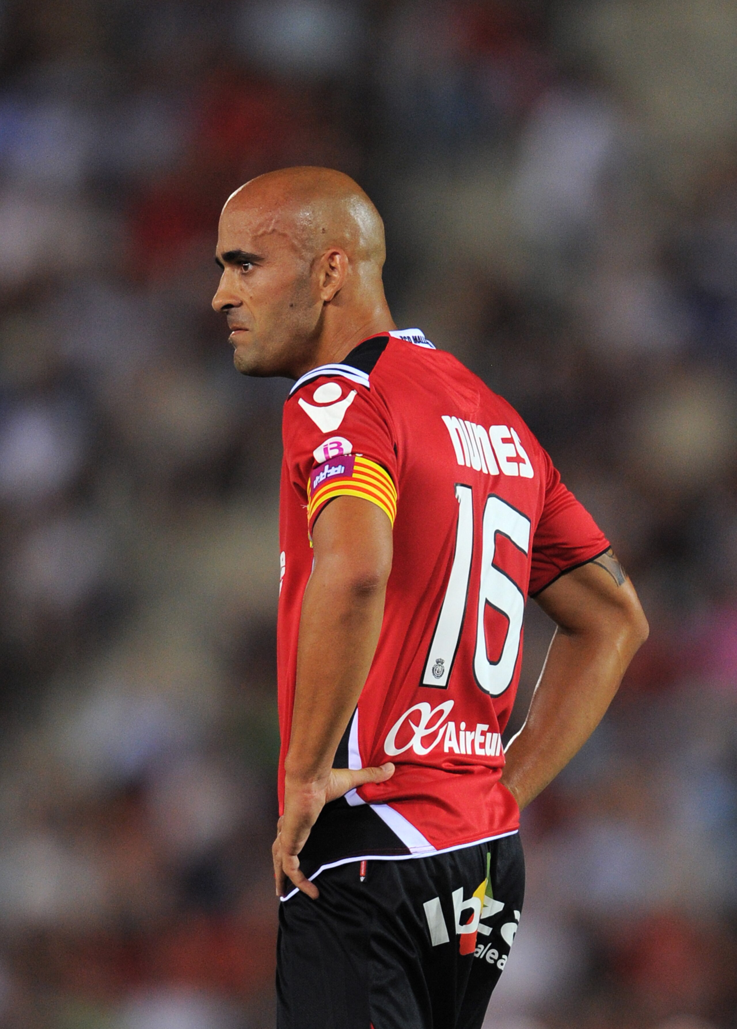 PALMA DE MALLORCA, SPAIN - AUGUST 29:  Jose Carlos Nunes of Mallorca watches on during the La Liga match between Mallorca and Real Madrid at the ONO Estadio on August 29, 2010 in Palma de Mallorca, Spain. The match ended in a 0-0 draw.  (Photo by Jasper J