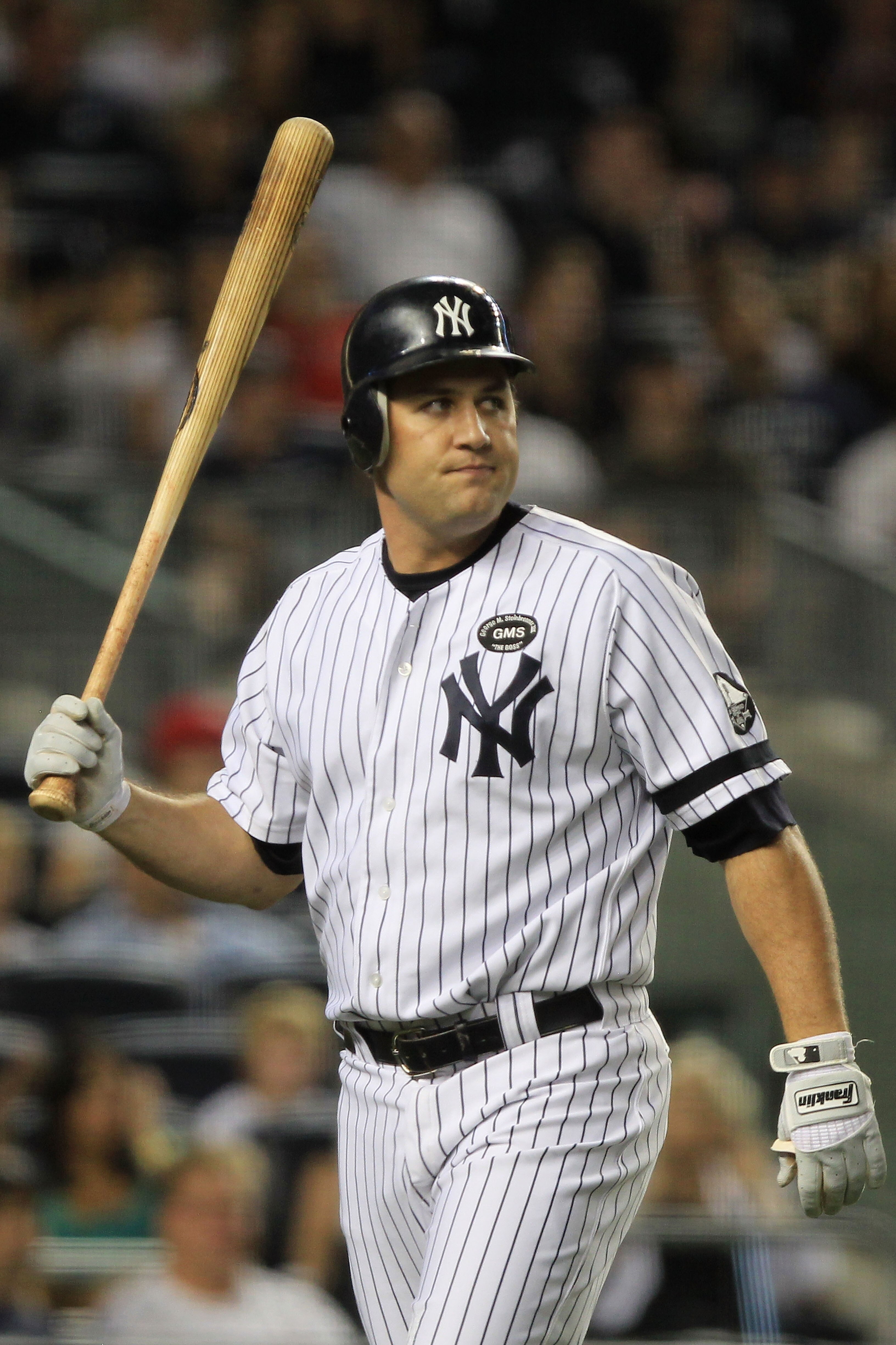 NEW YORK - SEPTEMBER 25: Lance Berkman #17 of the New York Yankees reacts after getting out against the Boston Red Sox during their game on September 25, 2010 at Yankee Stadium in the Bronx borough of New York City. (Photo by Chris McGrath/Getty Images) NEW YORK - SEPTEMBER 25: Lance Berkman #17 of the New York Yankees reacts after getting out against the Boston Red Sox during their game on September 25, 2010 at Yankee Stadium in the Bronx borough of New York City. (Photo by Chris McGrath/Getty Images)