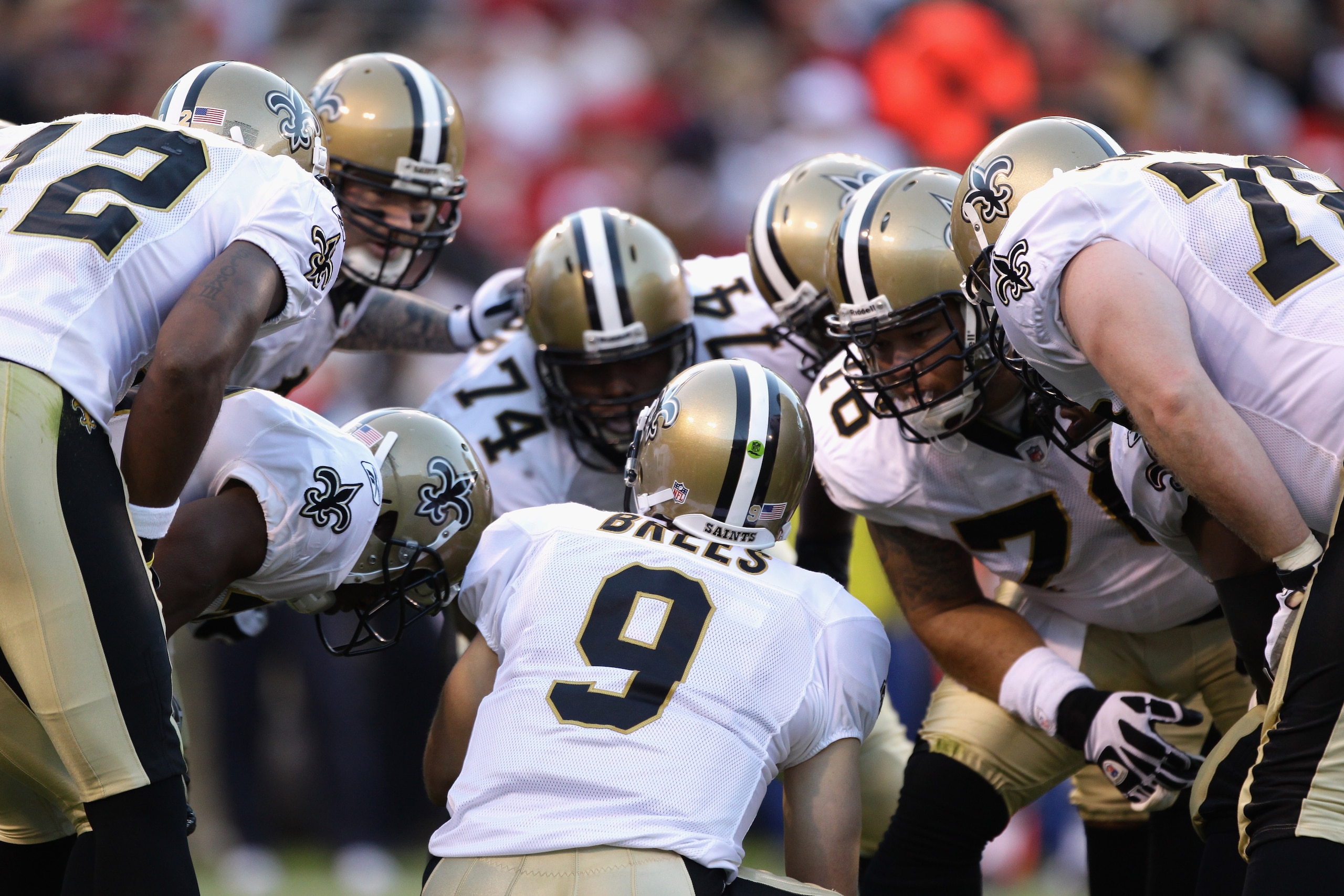 SAN FRANCISCO - SEPTEMBER 20:  Drew Brees #9 of the New Orleans Saints in action during their game against the San Francisco 49ers at Candlestick Park on September 20, 2010 in San Francisco, California.  (Photo by Ezra Shaw/Getty Images)