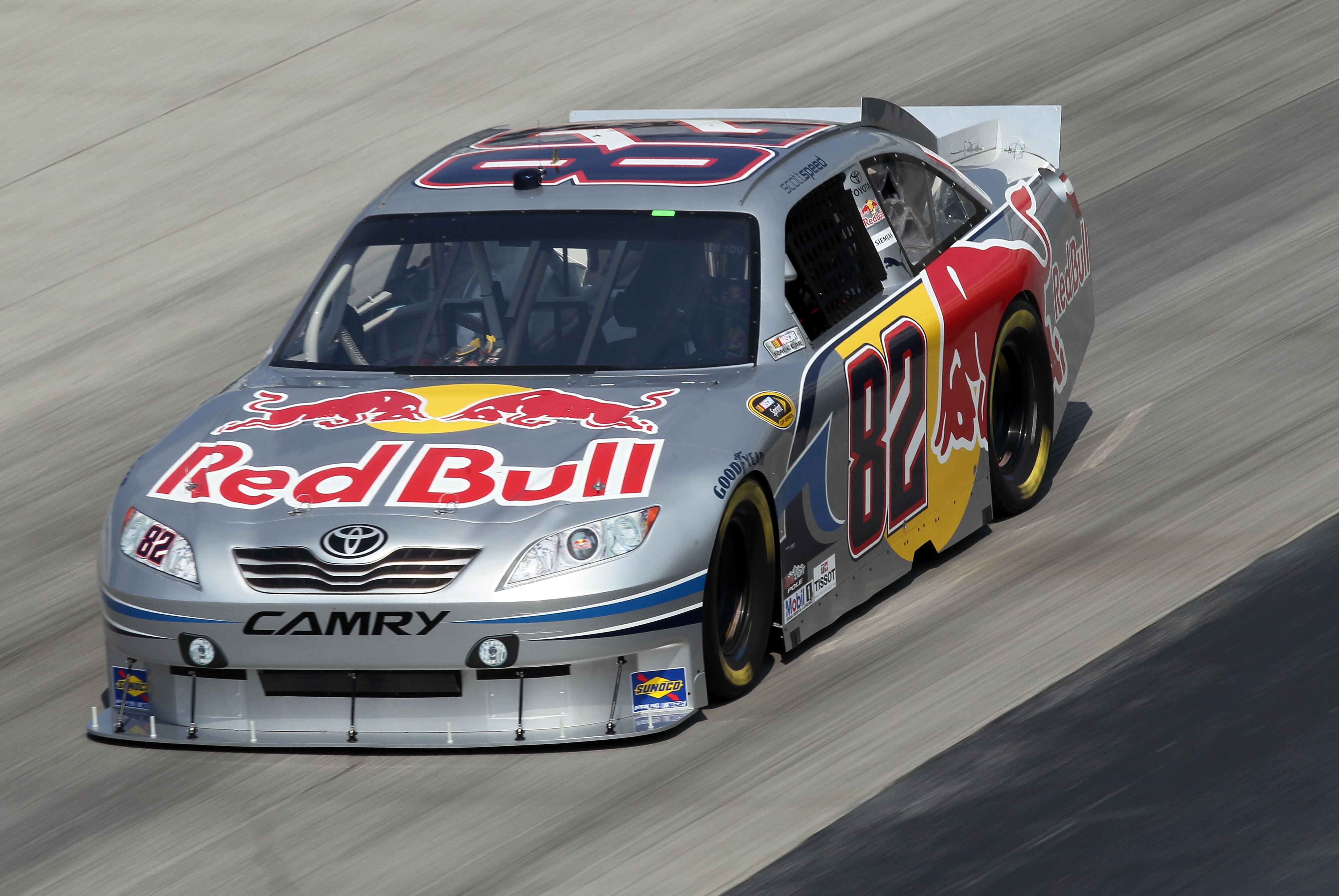 DOVER, DE - SEPTEMBER 24:  Scott Speed drives the #82 Red Bull Toyota during practice for the NASCAR Sprint Cup Series AAA 400 at Dover International Speedway on September 24, 2010 in Dover, Delaware.  (Photo by Nick Laham/Getty Images)