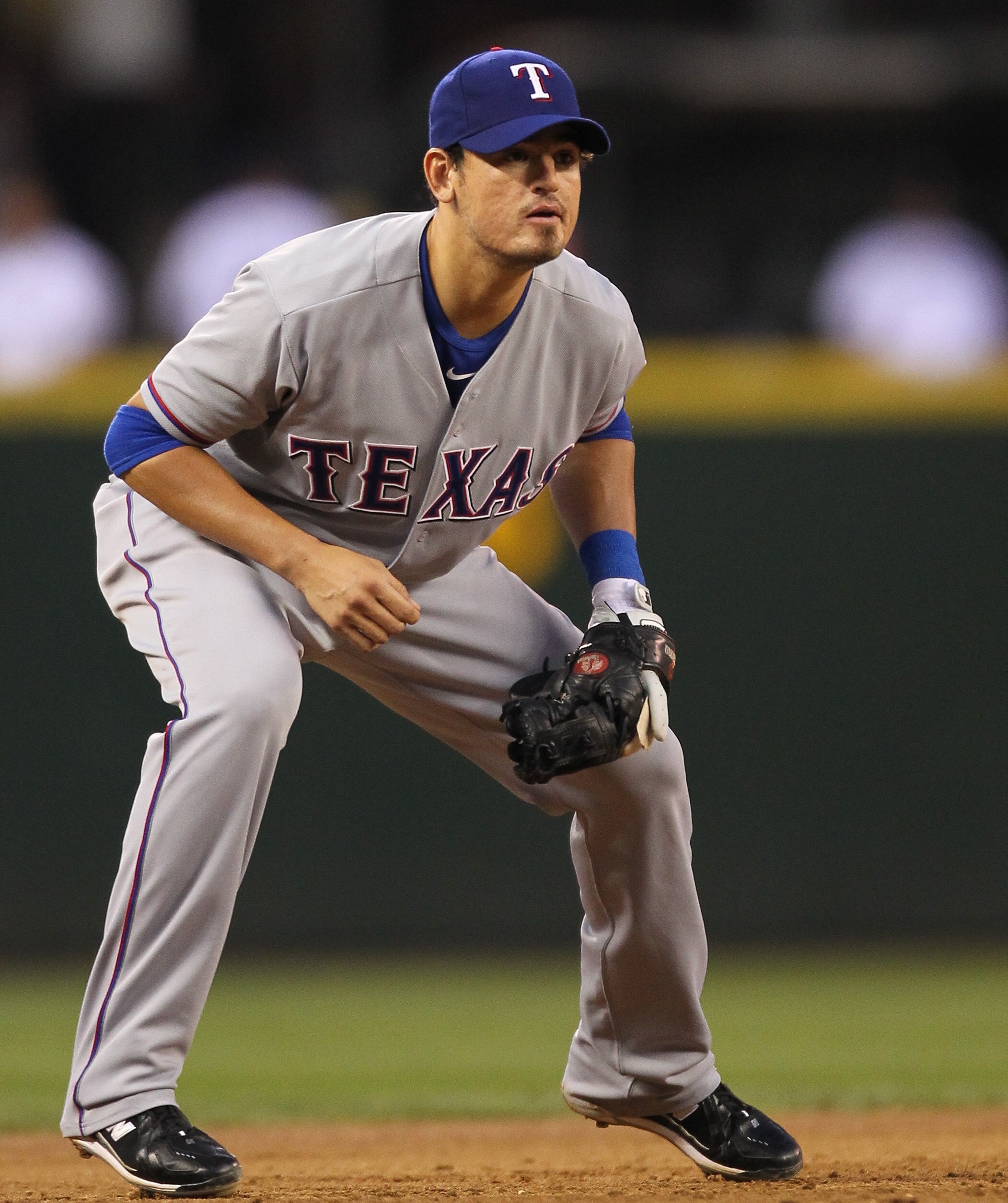 SEATTLE - AUGUST 03:  Third baseman Jorge Cantu #8 of the Texas Rangers follows the play against the Seattle Mariners at Safeco Field on August 3, 2010 in Seattle, Washington. (Photo by Otto Greule Jr/Getty Images)