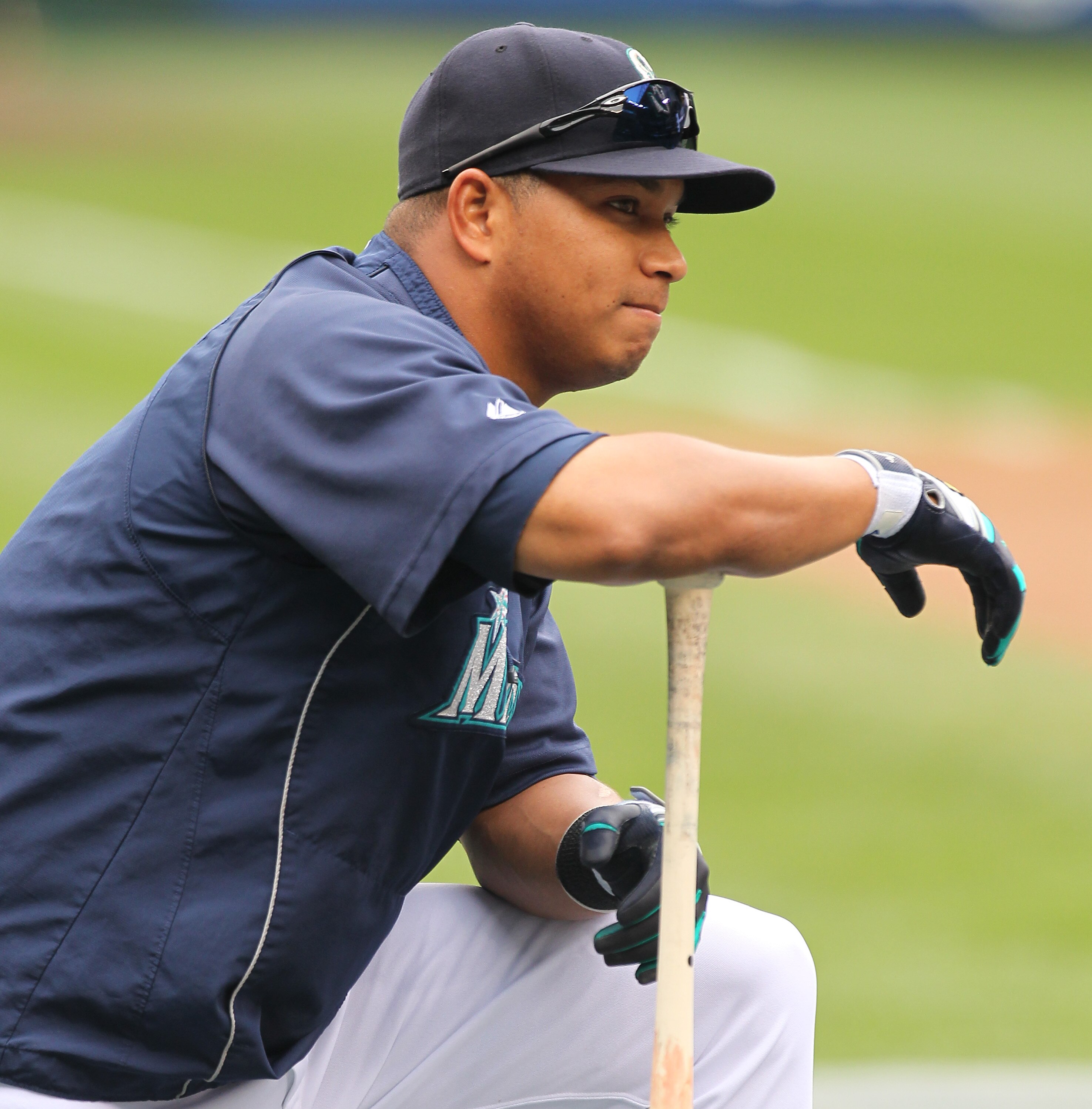SEATTLE - SEPTEMBER 15:  Jose Lopez #4 of the Seattle Mariners waits to hit during batting practice prior to the game against the Boston Red Sox at Safeco Field on September 15, 2010 in Seattle, Washington. (Photo by Otto Greule Jr/Getty Images)