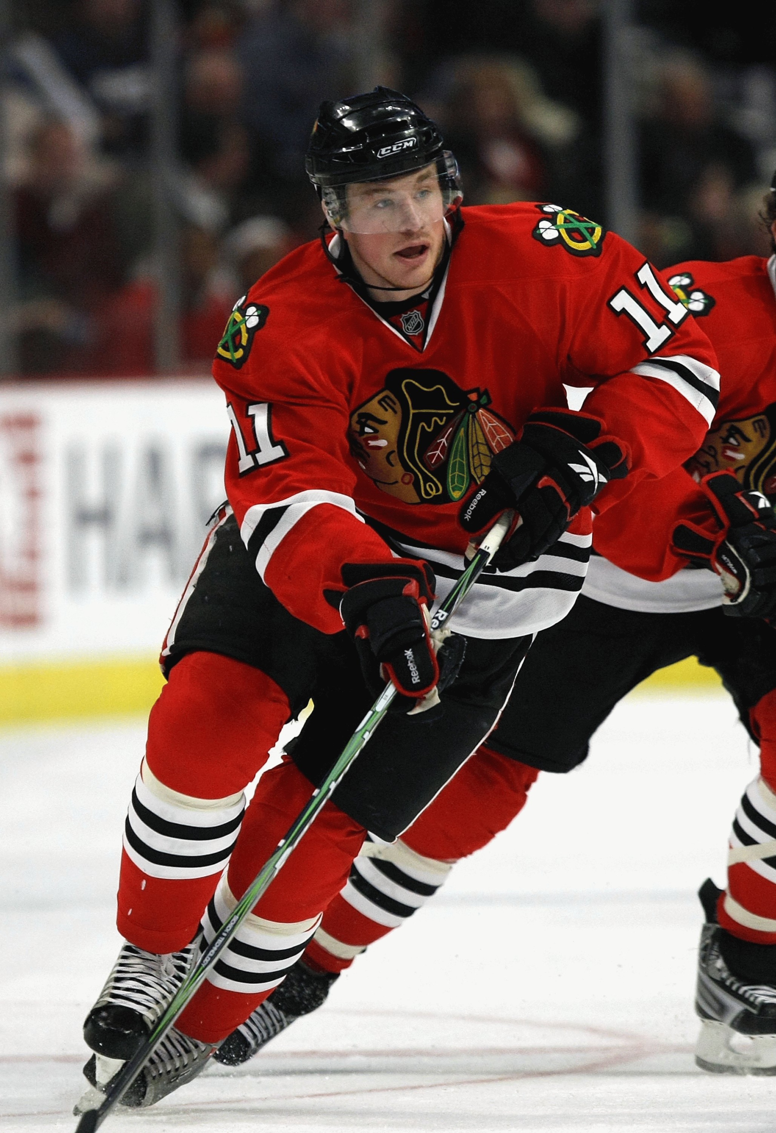 CHICAGO - MARCH 01: Jack Skille #11 of the Chicago Blackhawks skates up the ice against the Los Angeles Kings on March 1, 2009 at the United Center in Chicago, Illinois. The Blackhawks defeated the Kings 4-2. (Photo by Jonathan Daniel/Getty Images)