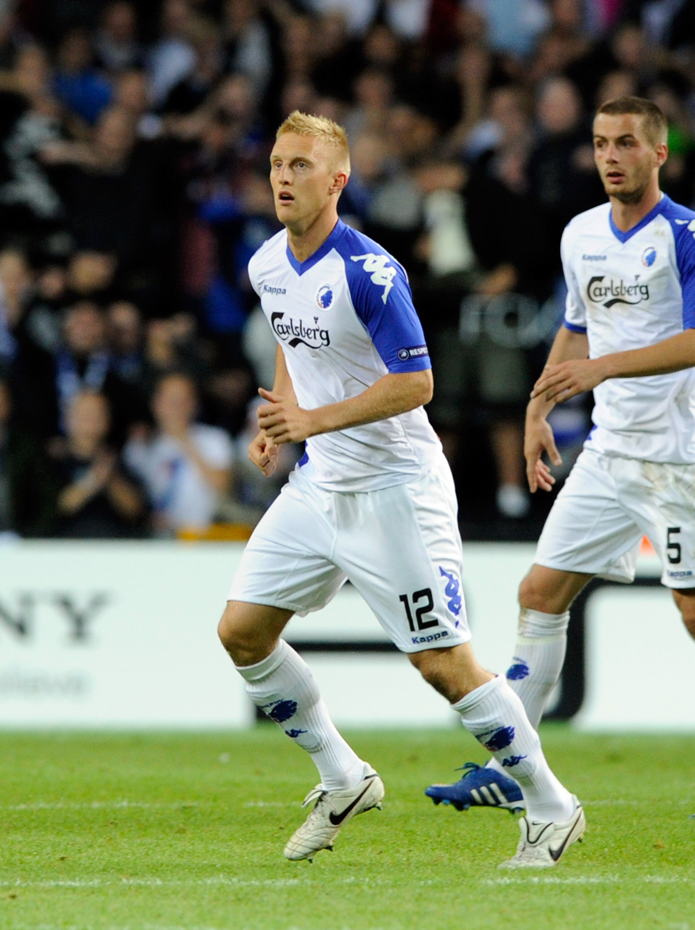 COPENHAGEN, DENMARK - AUGUST 25:  Peter Larsson of FC Copenhagen during the Champions League Play-off match between FC Copenaghen and Rosenborg on August 25, 2010 in Copenhagen, Denmark.  (Photo by Claudio Villa/Getty Images)