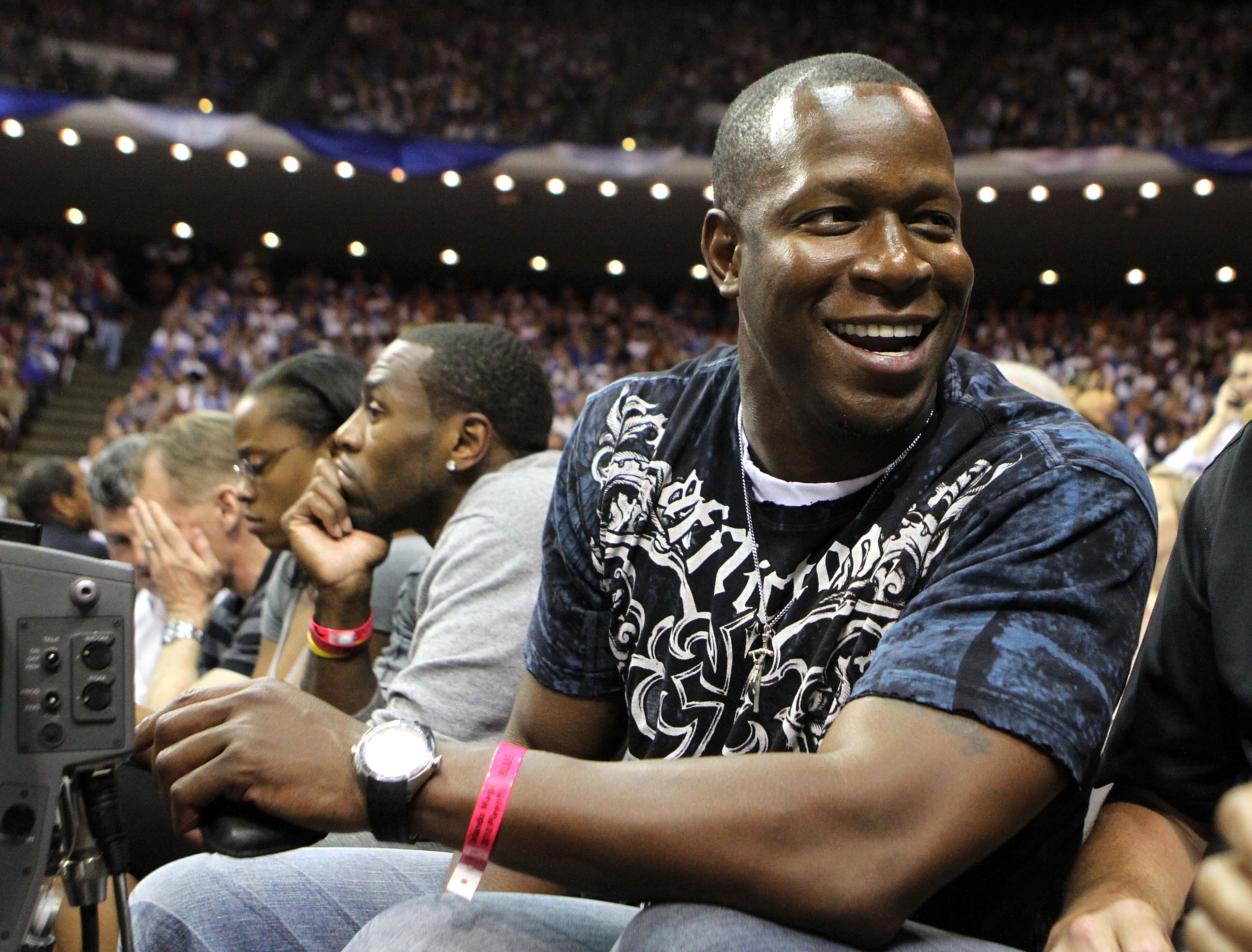 ORLANDO, FL - MAY 26:  Head coach Raheem Morris of the Tampa Bay Buccaneers attends Game Five of the Eastern Conference Finals between the Orlando Magic and the Boston Celtics during the 2010 NBA Playoffs at Amway Arena on May 26, 2010 in Orlando, Florida