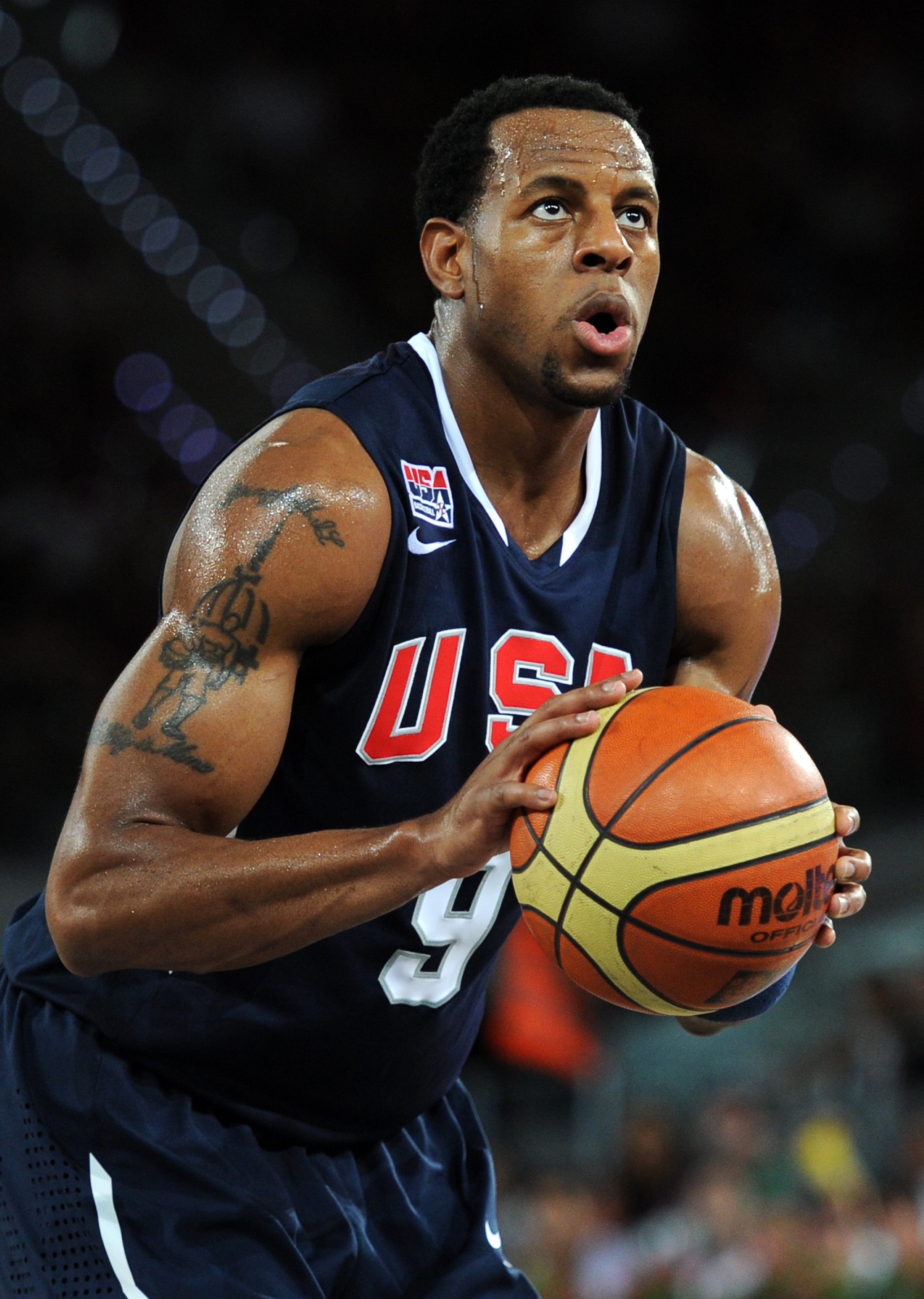 MADRID, SPAIN - AUGUST 22: Andre Iguodala of the USA concentrates on a free throw during a friendly basketball game between Spain and the USA at La Caja Magica on August 22, 2010 in Madrid, Spain. (Photo by Jasper Juinen/Getty Images) MADRID, SPAIN - AUGUST 22: Andre Iguodala of the USA concentrates on a free throw during a friendly basketball game between Spain and the USA at La Caja Magica on August 22, 2010 in Madrid, Spain. (Photo by Jasper Juinen/Getty Images)