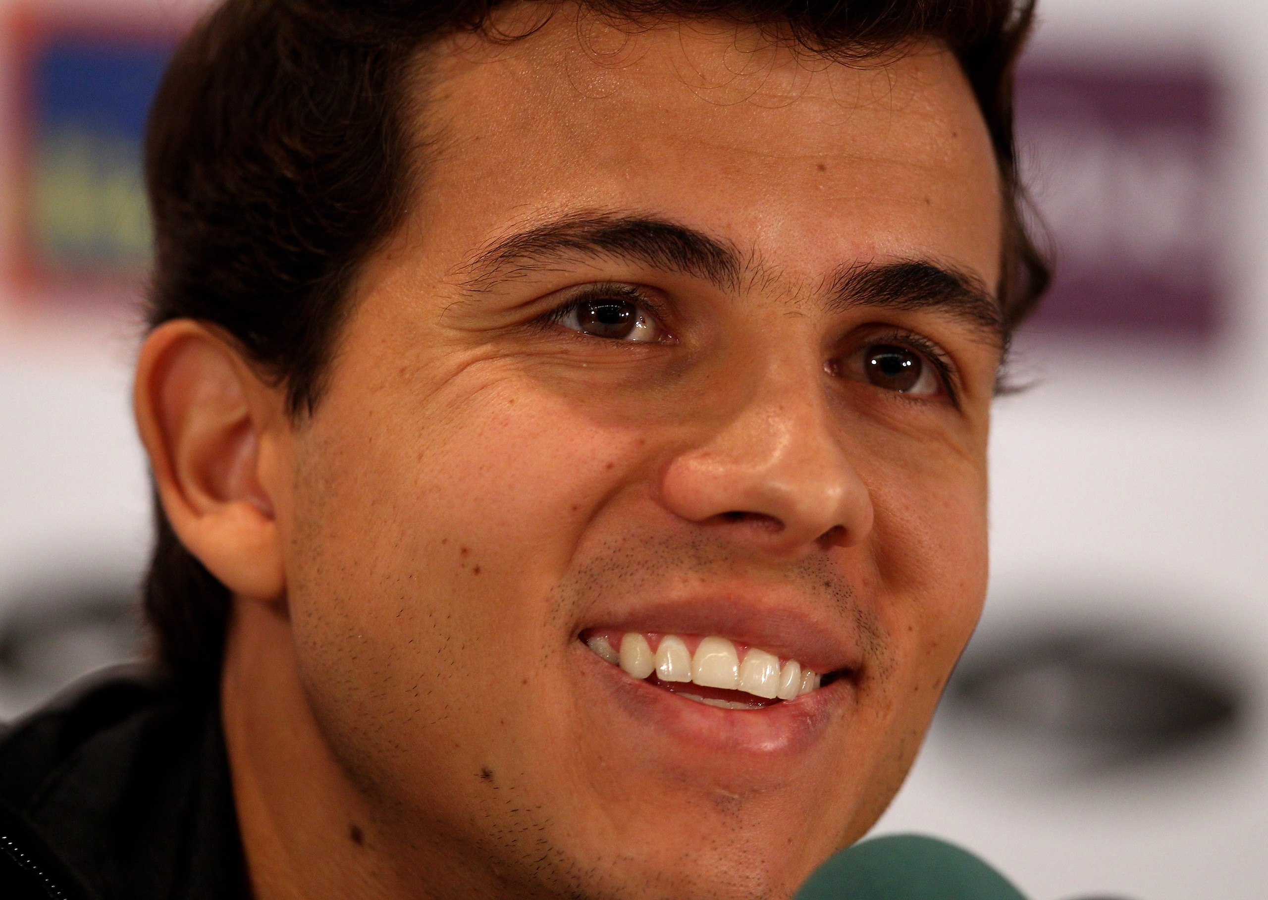 JOHANNESBURG, SOUTH AFRICA - JUNE 17:  Nilmar speaks to the media during the Brazil team press conference at The Fairways Hotel on June 17, 2010 in Johannesburg, South Africa. The Brazil national team are in South Africa to contest the 2010 FIFA World Cup