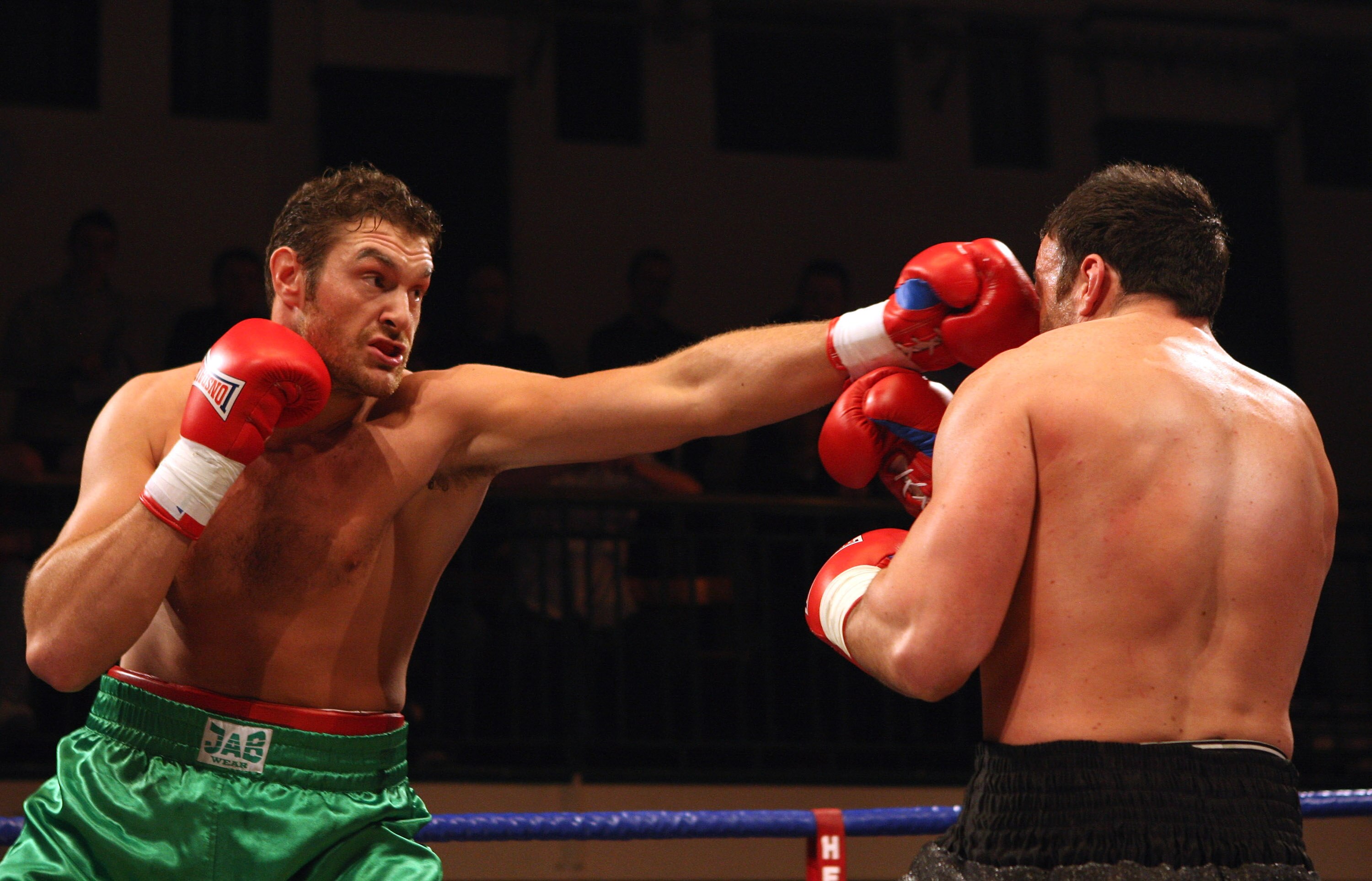 LONDON, ENGLAND - APRIL 11:  Tyson Fury lin action against Mathew Ellis prior to Commonwealth Welterweight Title fight between John O Donnell and Craig Watson at York Hall on April 11, 2009 in London, England.  (Photo by Bryn Lennon/Getty Images)