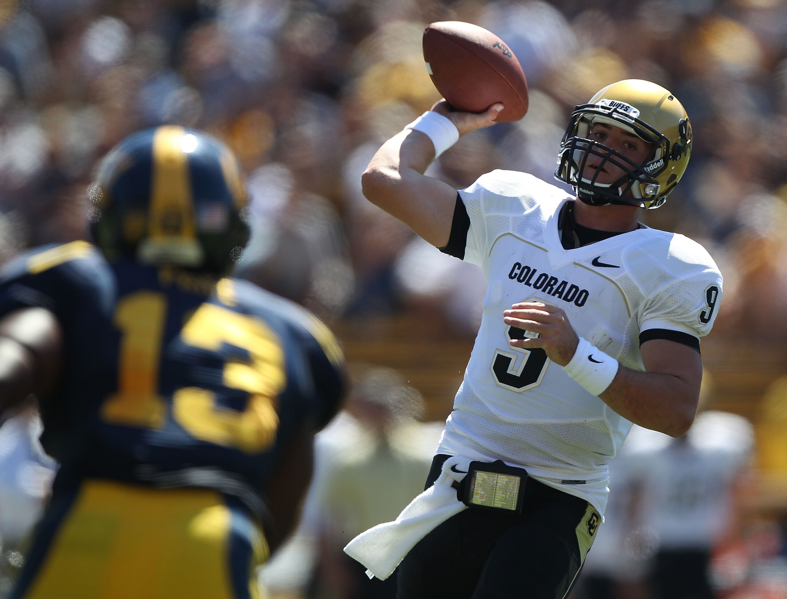 BERKELEY, CA - SEPTEMBER 11: Jimmy Smith #3 of the Colorado Buffaloes passes against of the California Golden Bears at California Memorial Stadium on September 11, 2010 in Berkeley, California. (Photo by Jed Jacobsohn/Getty Images) BERKELEY, CA - SEPTEMBER 11: Jimmy Smith #3 of the Colorado Buffaloes passes against of the California Golden Bears at California Memorial Stadium on September 11, 2010 in Berkeley, California. (Photo by Jed Jacobsohn/Getty Images)