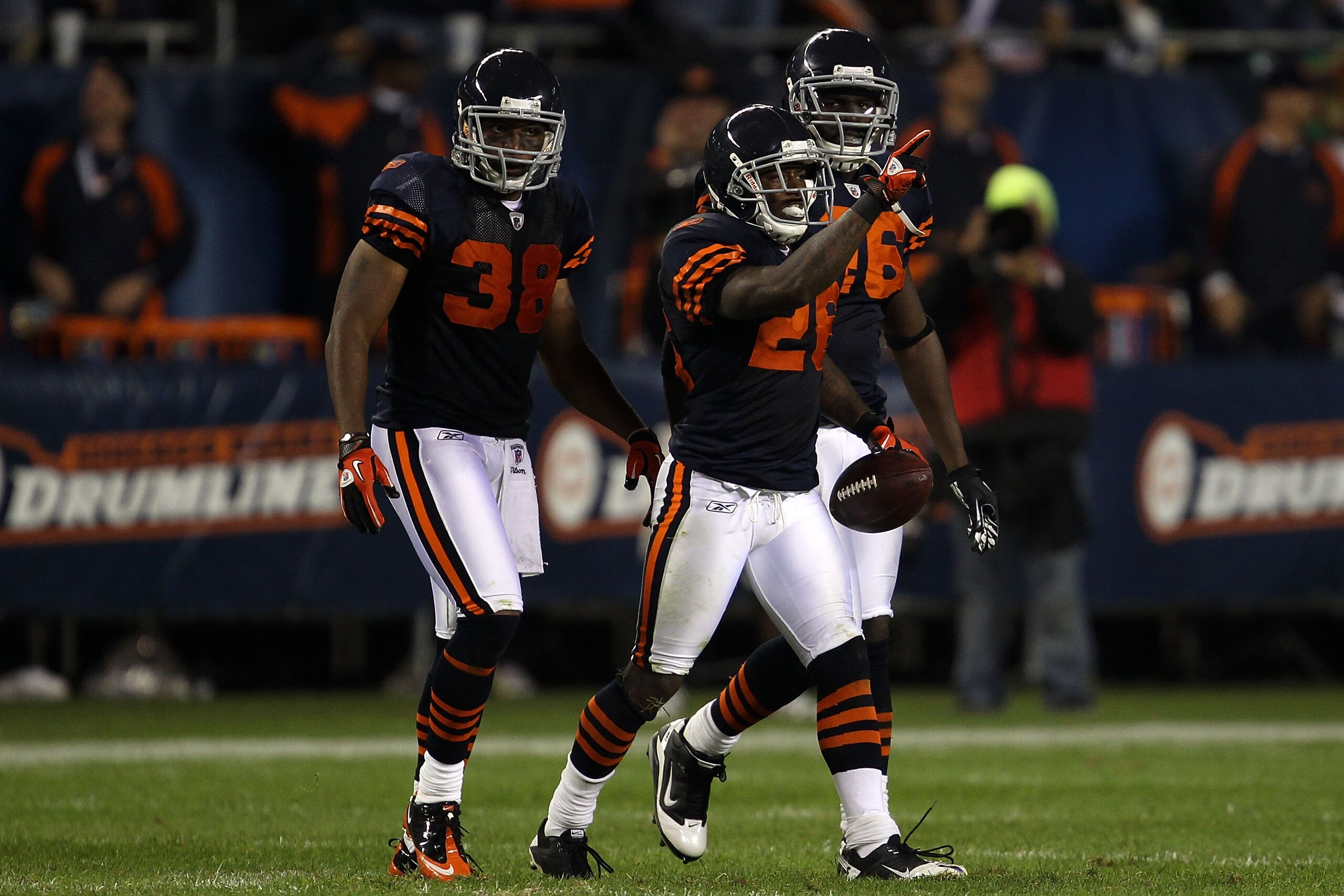 CHICAGO - SEPTEMBER 27: Tim Jennings #26 of the Chicago Bears reacts after he recovered a fumble late in the fourth quarter against the Green Bay Packers at Soldier Field on September 27, 2010 in Chicago, Illinois. (Photo by Jonathan Daniel/Getty Images CHICAGO - SEPTEMBER 27: Tim Jennings #26 of the Chicago Bears reacts after he recovered a fumble late in the fourth quarter against the Green Bay Packers at Soldier Field on September 27, 2010 in Chicago, Illinois. (Photo by Jonathan Daniel/Getty Images