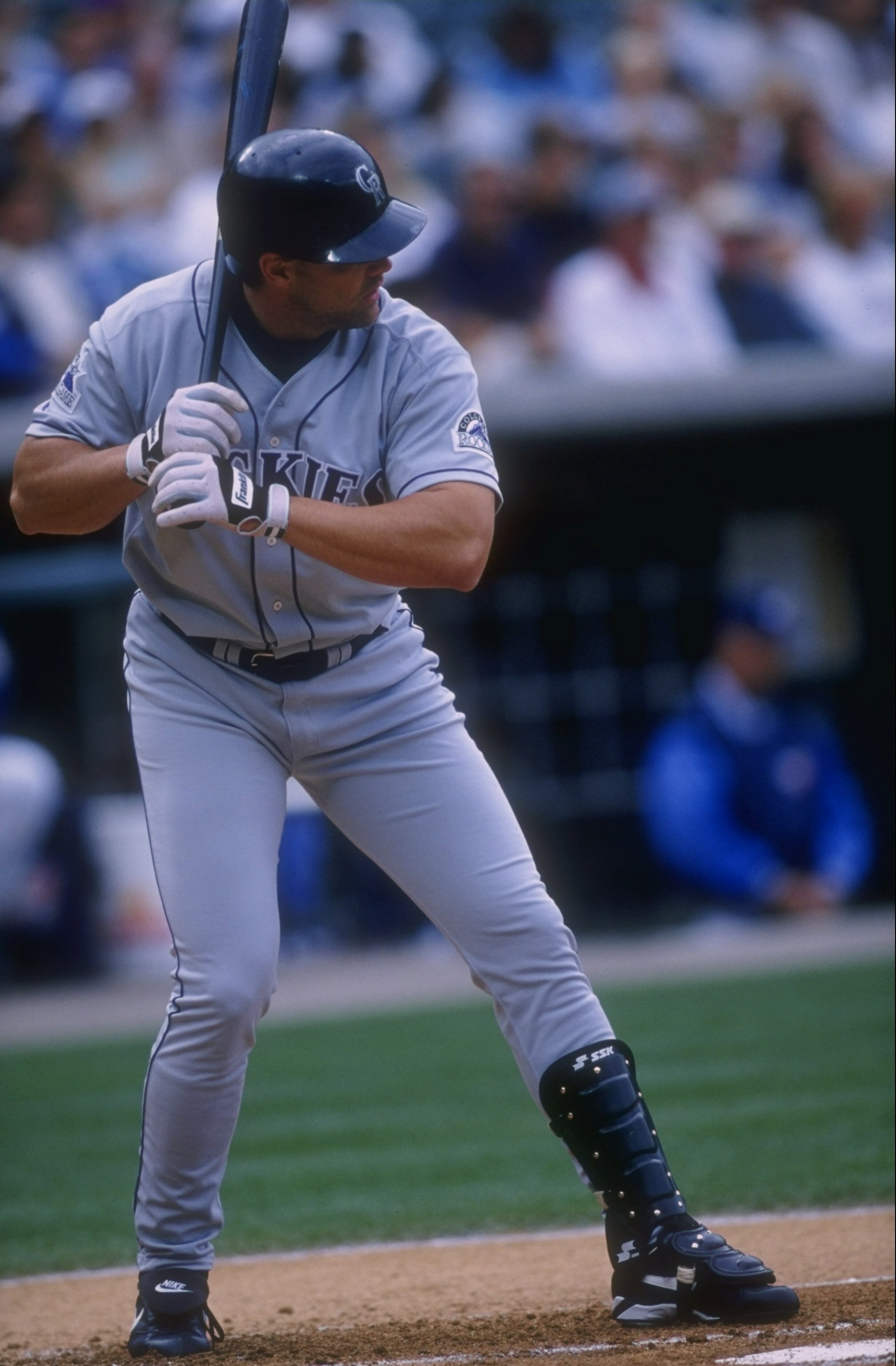 7 Jun 1998:  Dante Bichette of the Colorado Rockies in action during an Interleague game against the California Angels at Edison Field in Anaheim, California. The Angels defeated the Rockies 6-5. Mandatory Credit: Tom Hauck  /Allsport